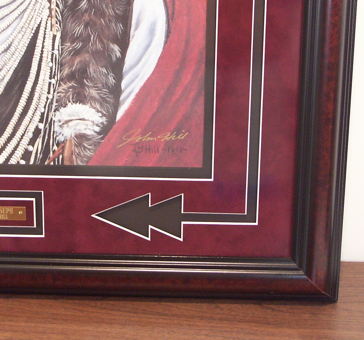 John W. Hill Framed Lithograph "Chief Joseph" Signed Artist Proof