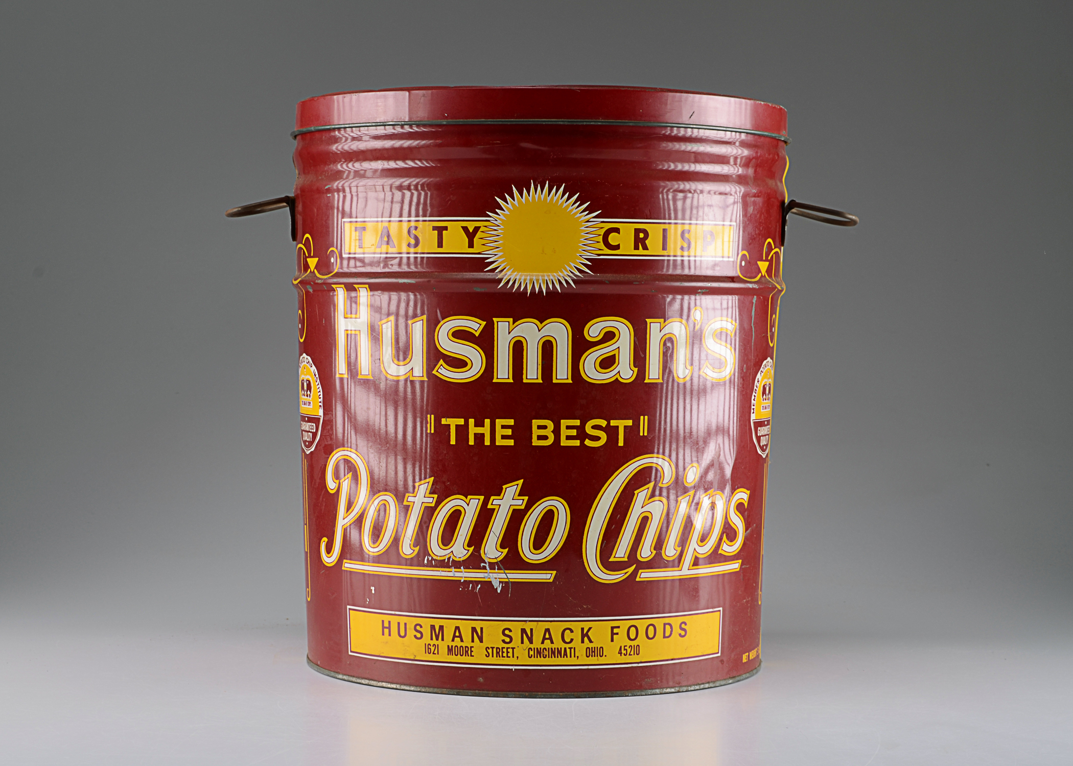 Husman's Potato Chip Can. Circa 1950's