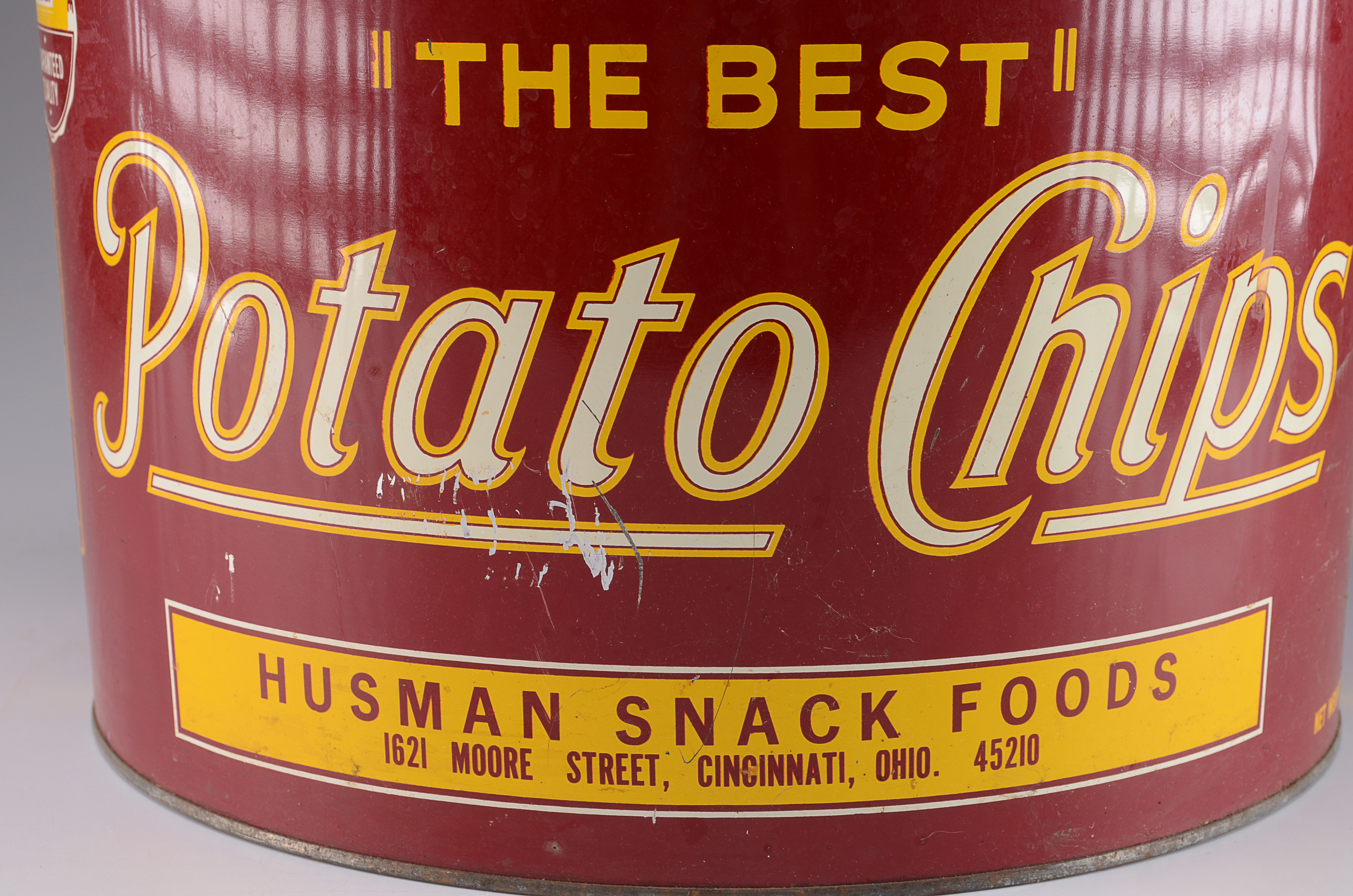 Husman's Potato Chip Can. Circa 1950's