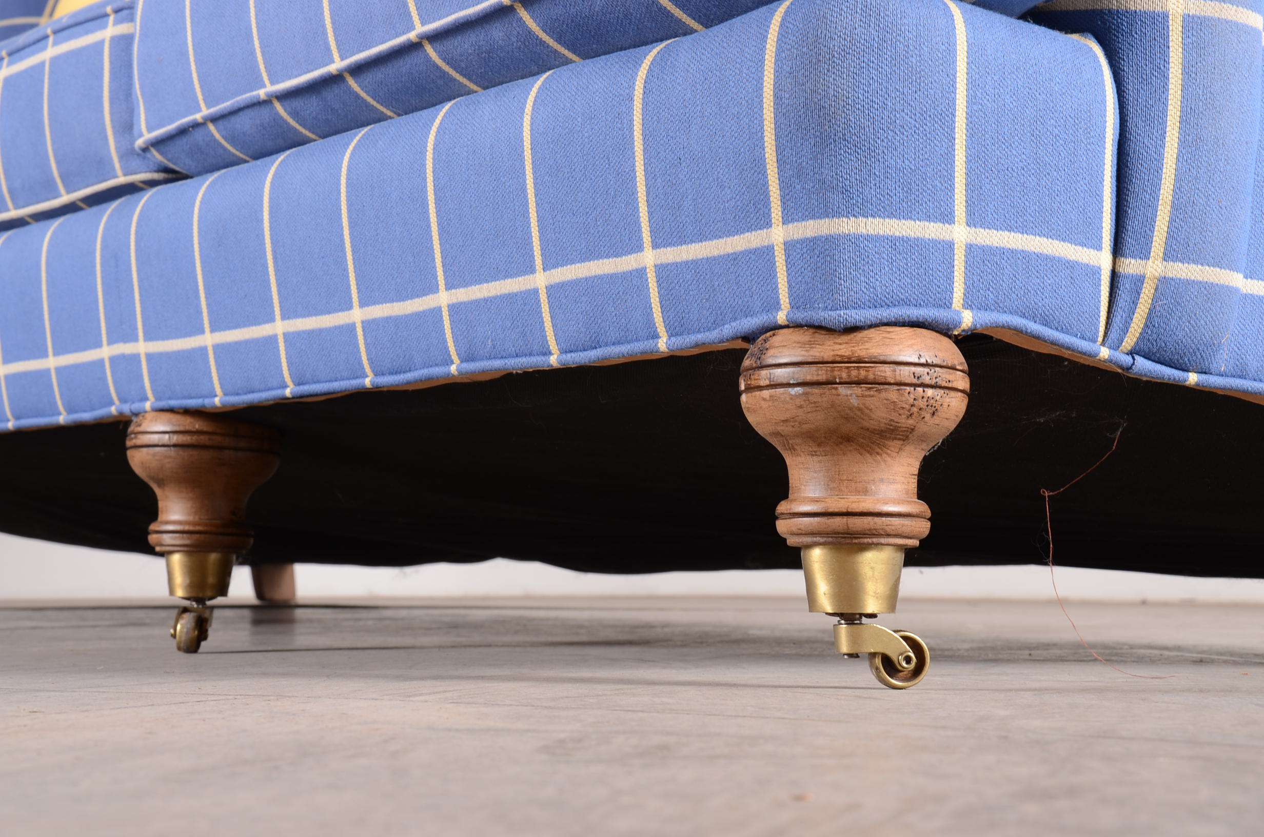 Blue and Yellow Plaid Sofa