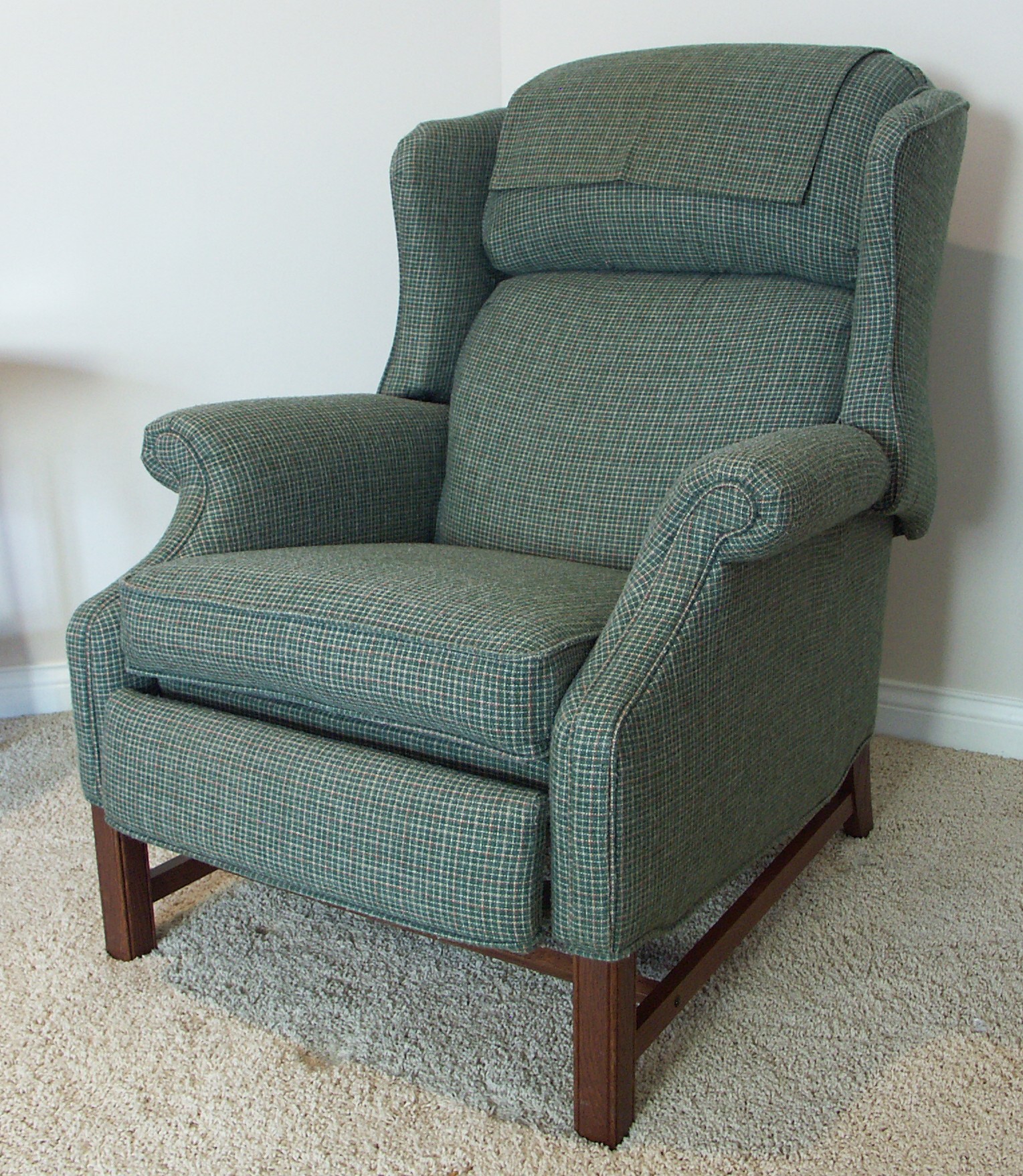 Green Plaid Tweed Chair
