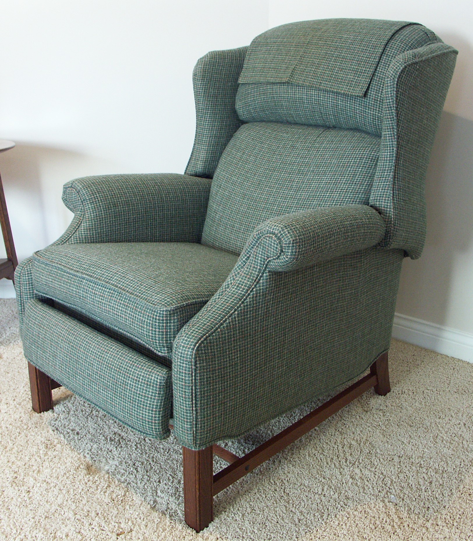 Green Plaid Tweed Chair