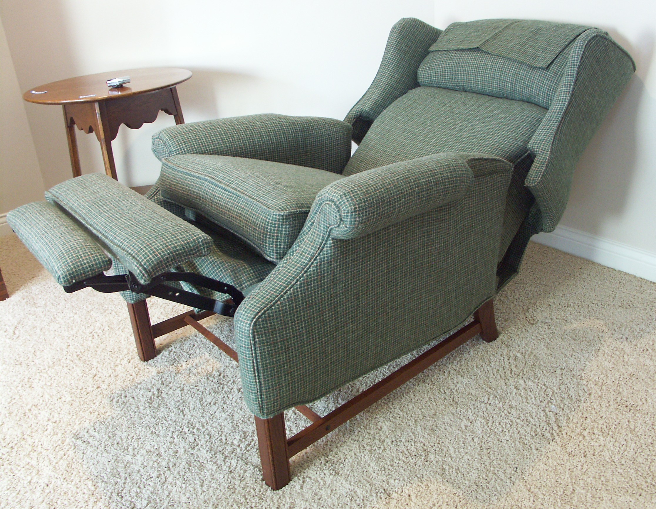 Green Plaid Tweed Chair