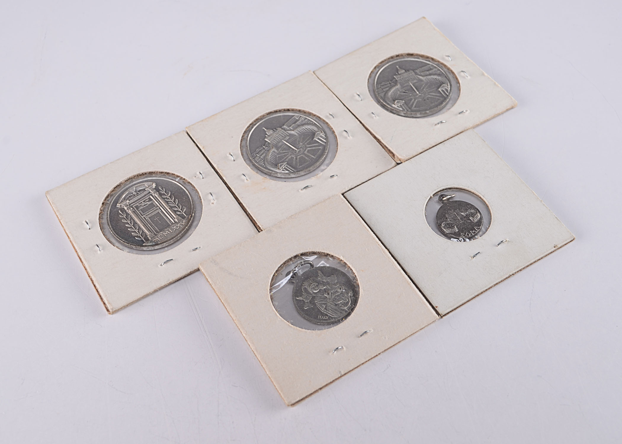 Group of (5) vintage religious tokens/pendants