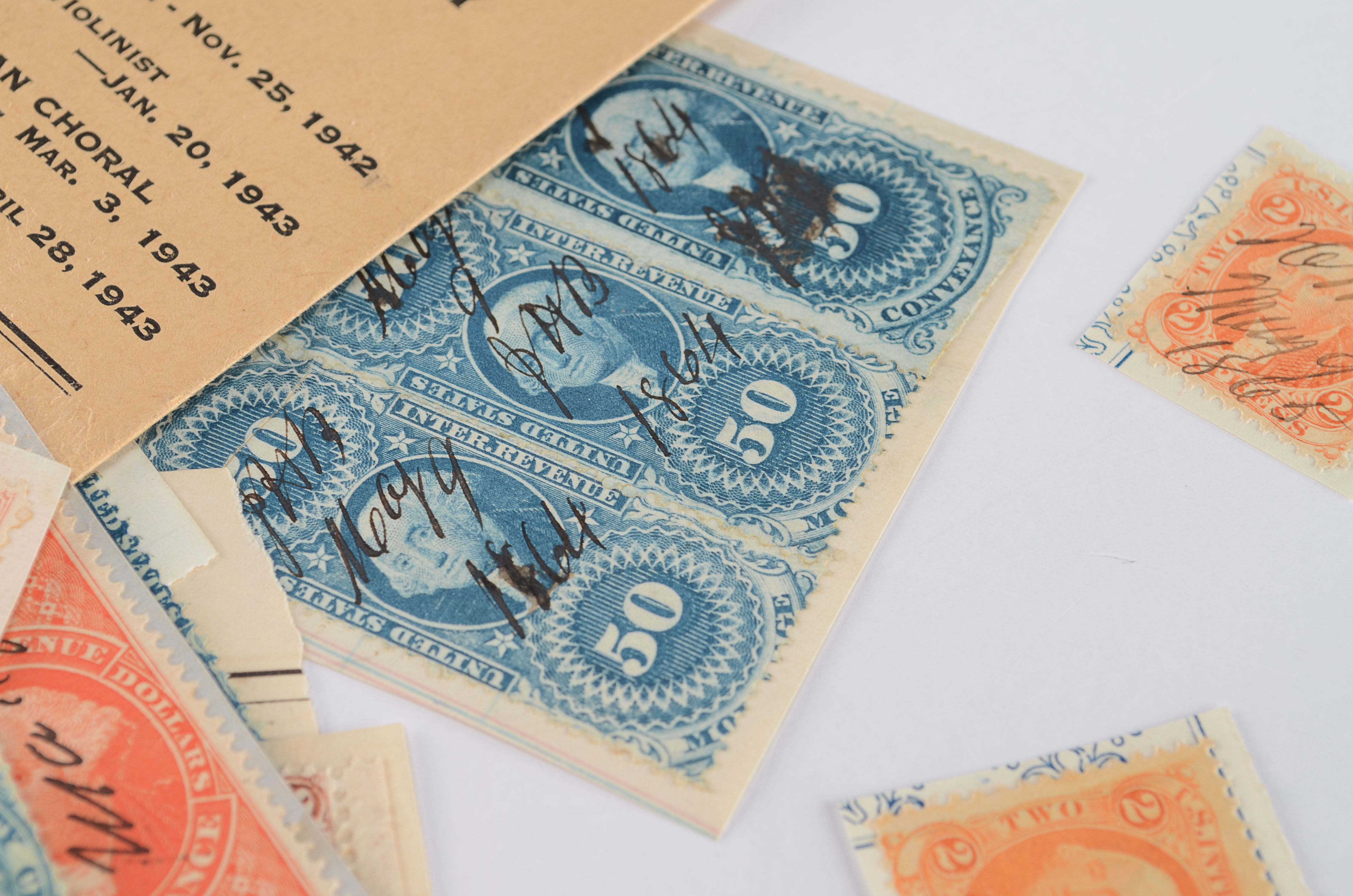 Vintage American Revenue and Conveyance Stamps