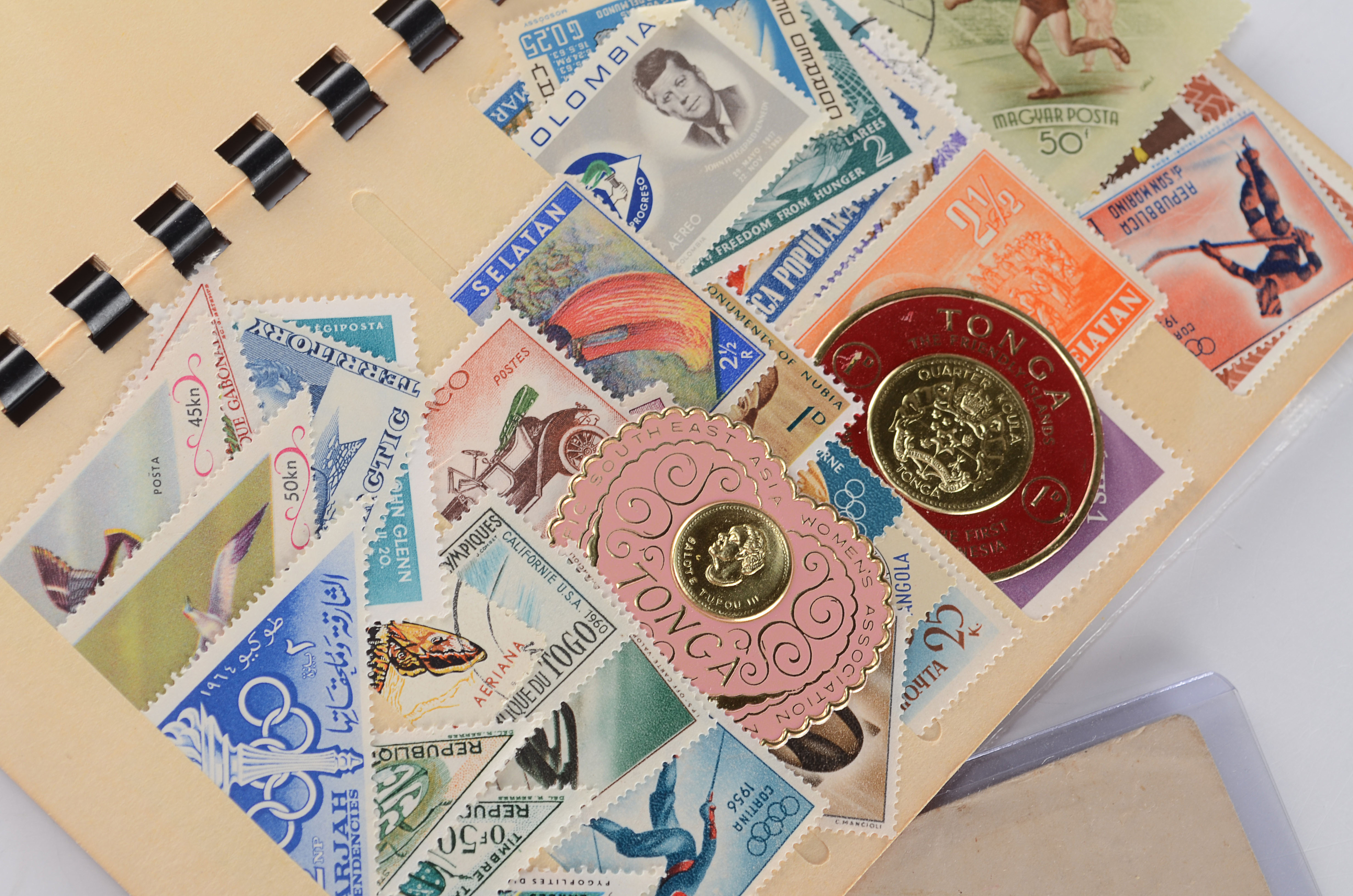 Vintage Stamp Collection Booklet and Stamps