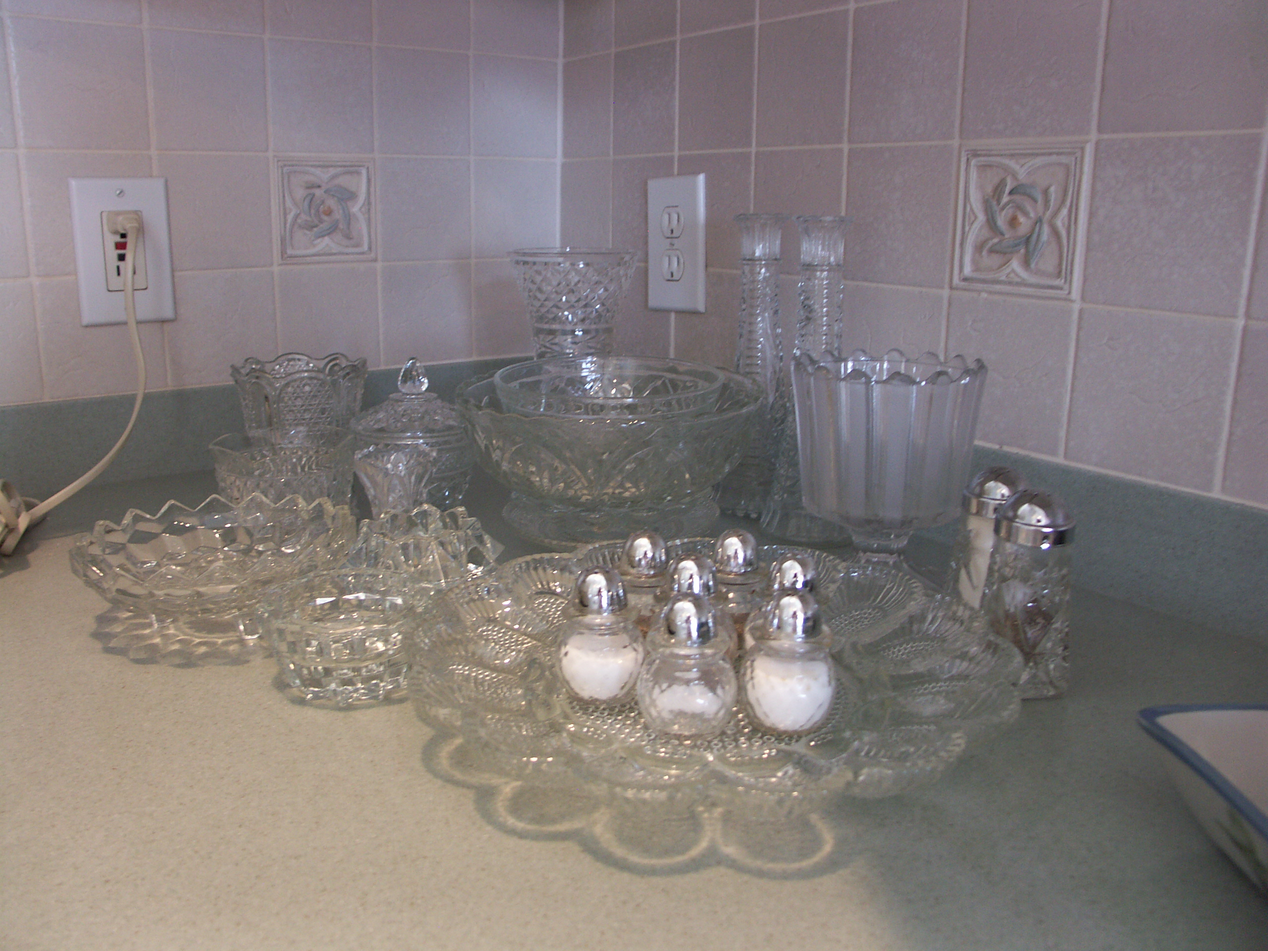 Lot of Vintage Pressed Glassware Items