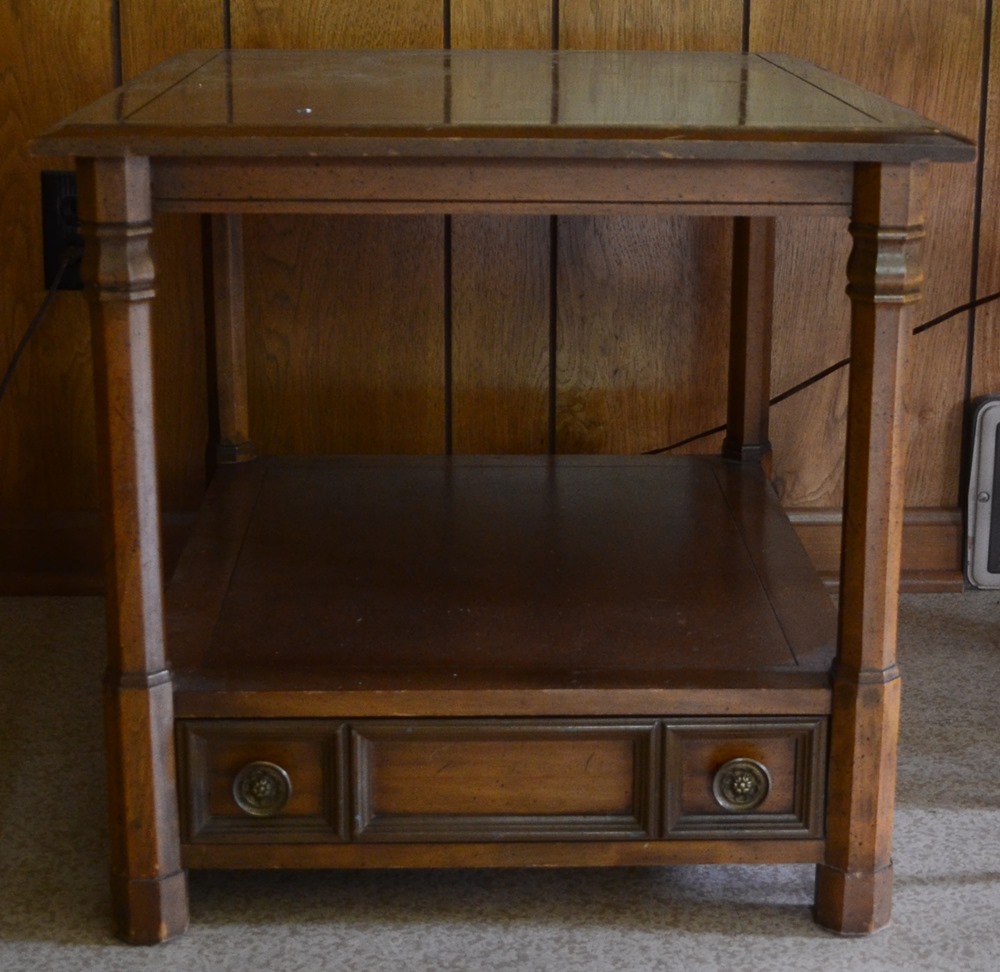 Vintage Wood End Table