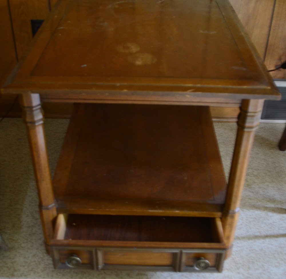 Vintage Wood End Table