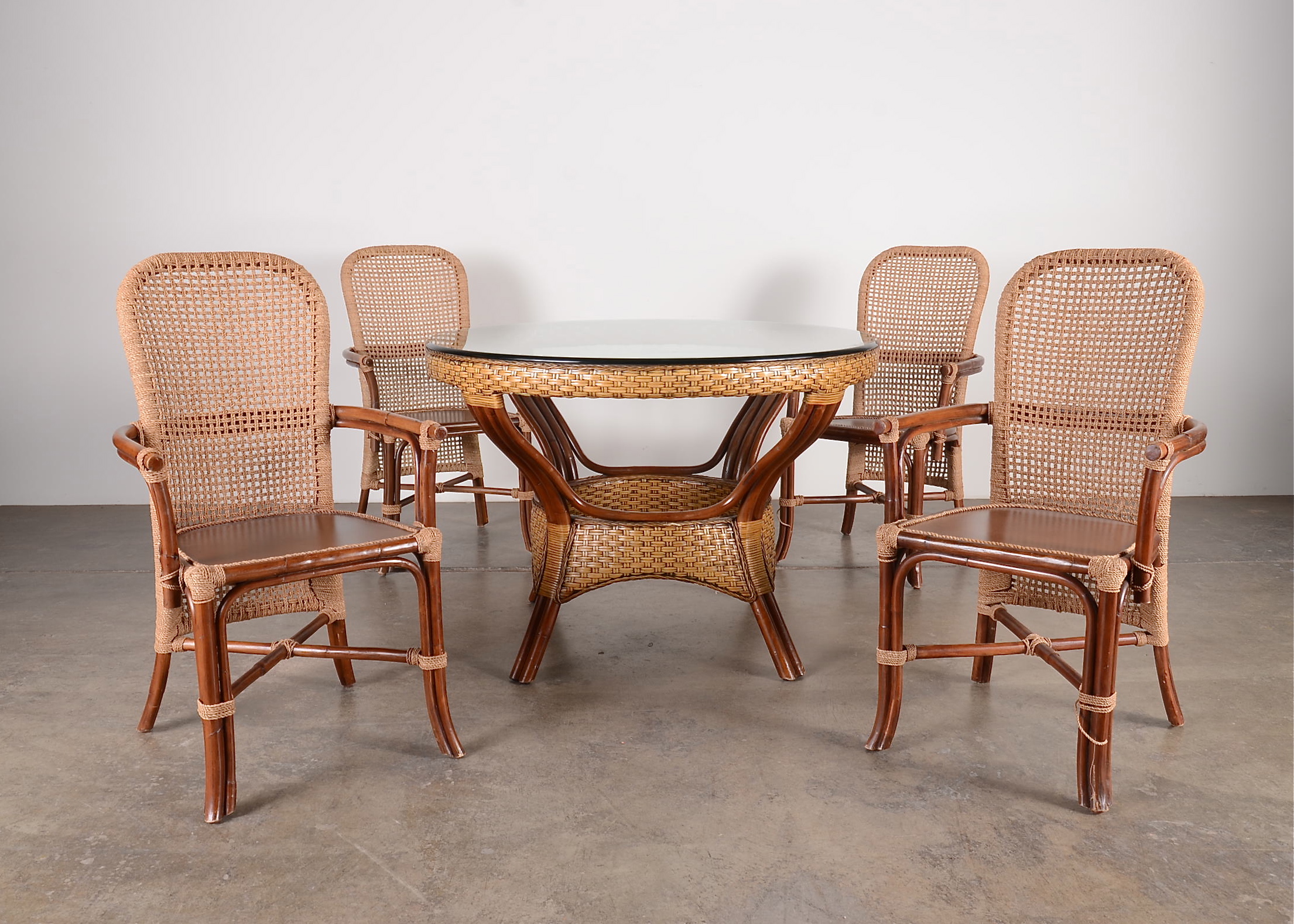 Natural Rattan Kitchen Table Set