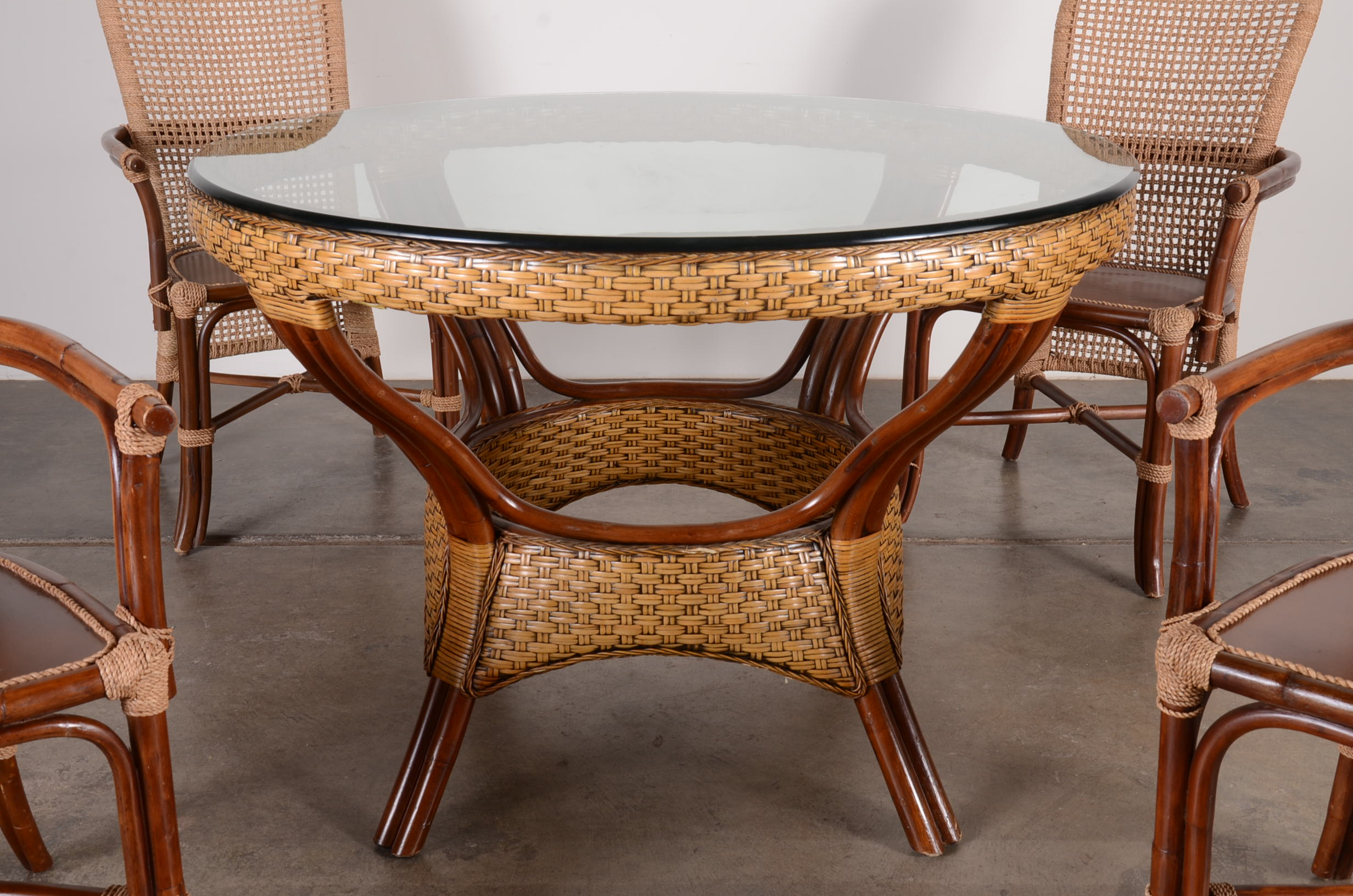 Natural Rattan Kitchen Table Set