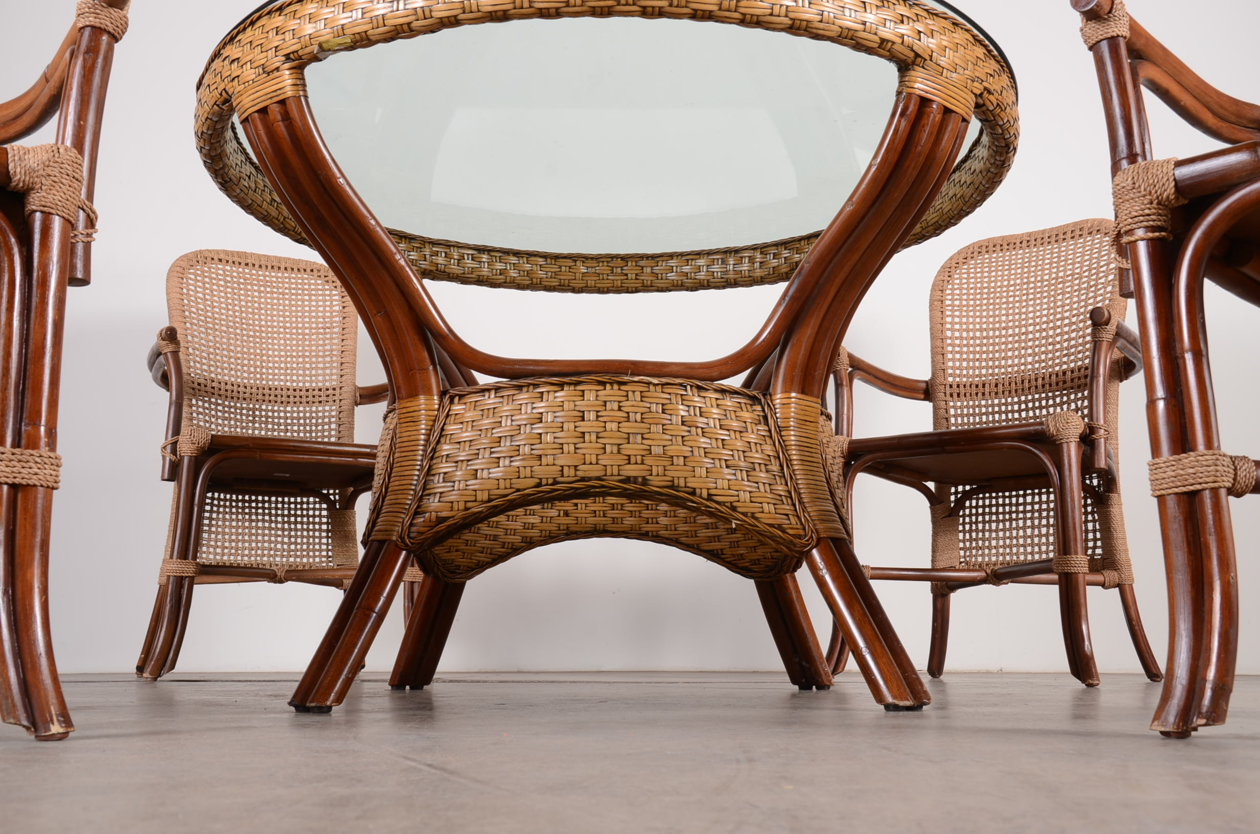 Natural Rattan Kitchen Table Set