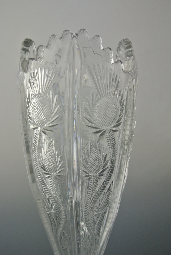 Antique Glass Compote, Vase & Wine 