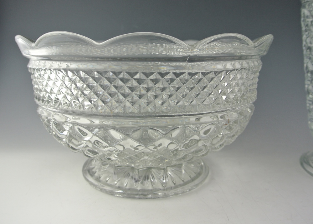Vintage Punch Bowl with Matching Vase & More