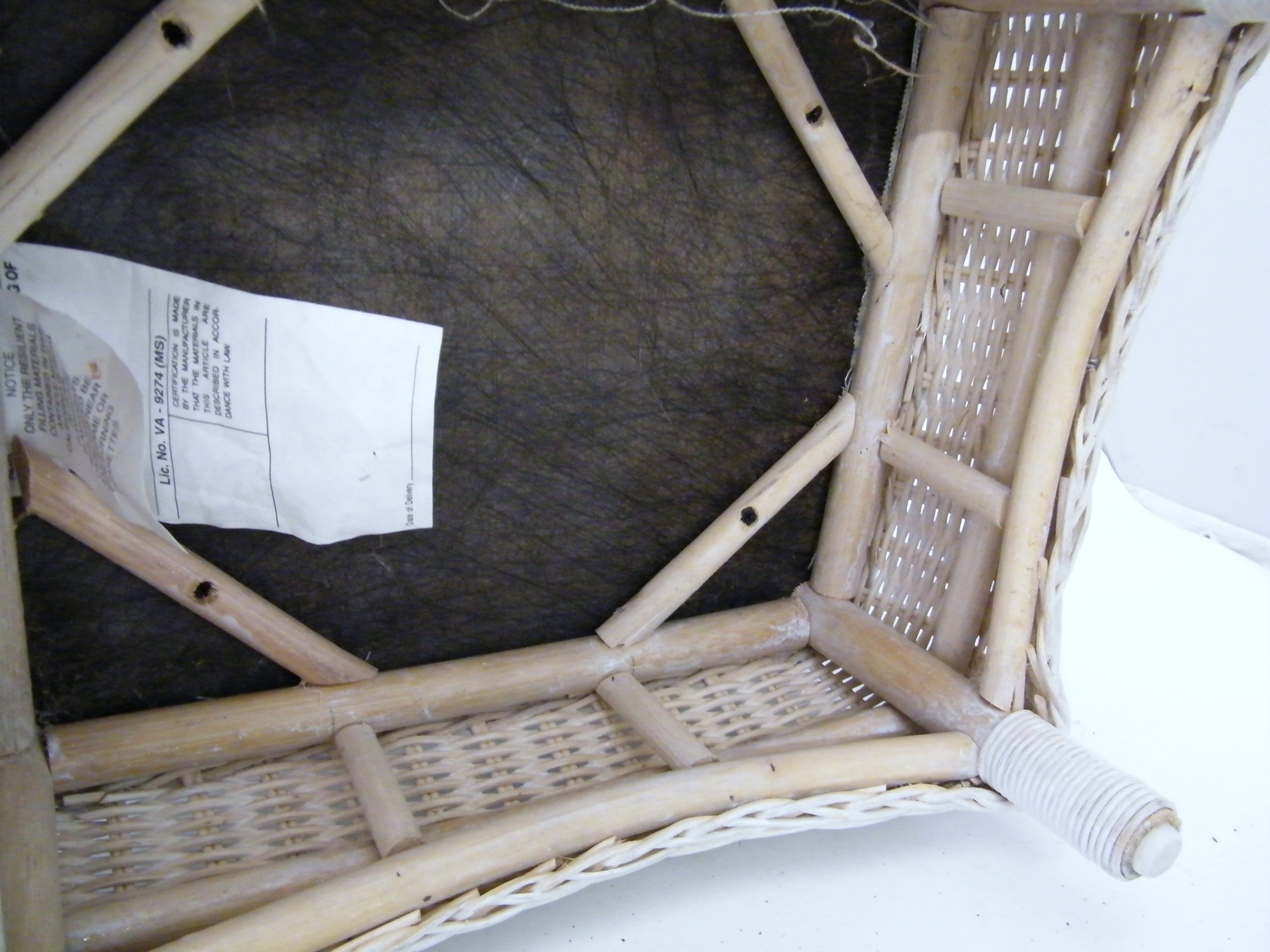 White Wicker Footstool