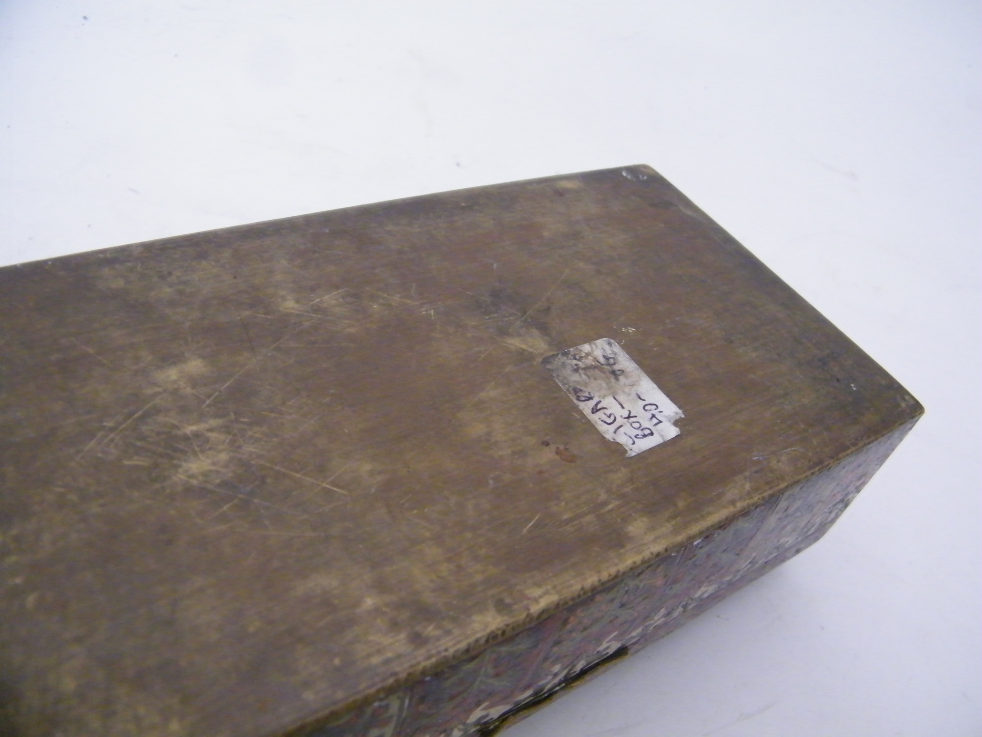 Vintage Enameled Brass Cigar Box