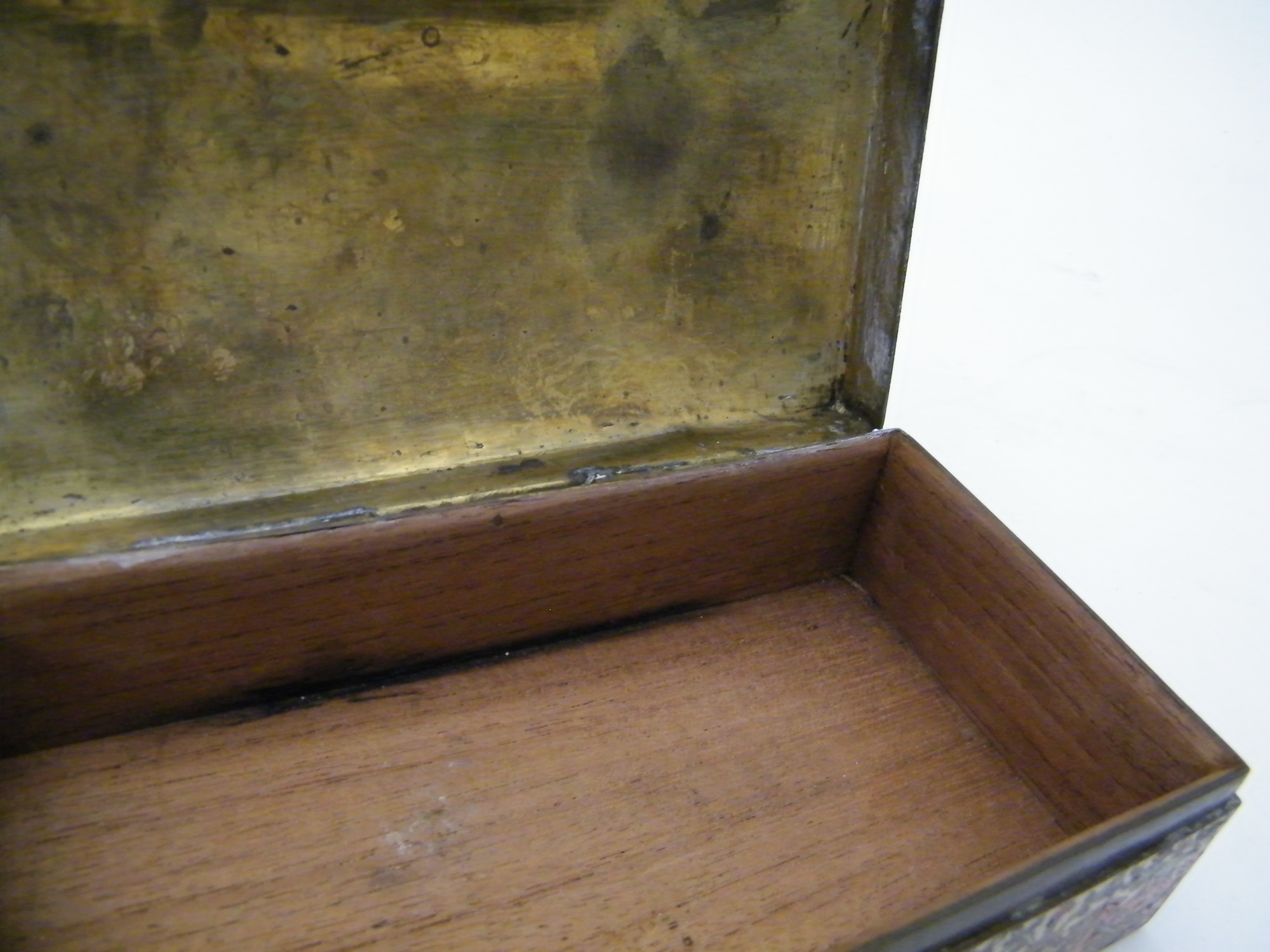 Vintage Enameled Brass Cigar Box