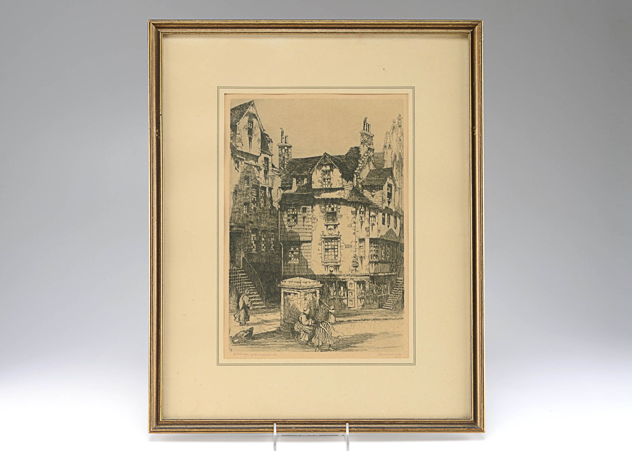 Vintage Framed Print of "John Knox House"
