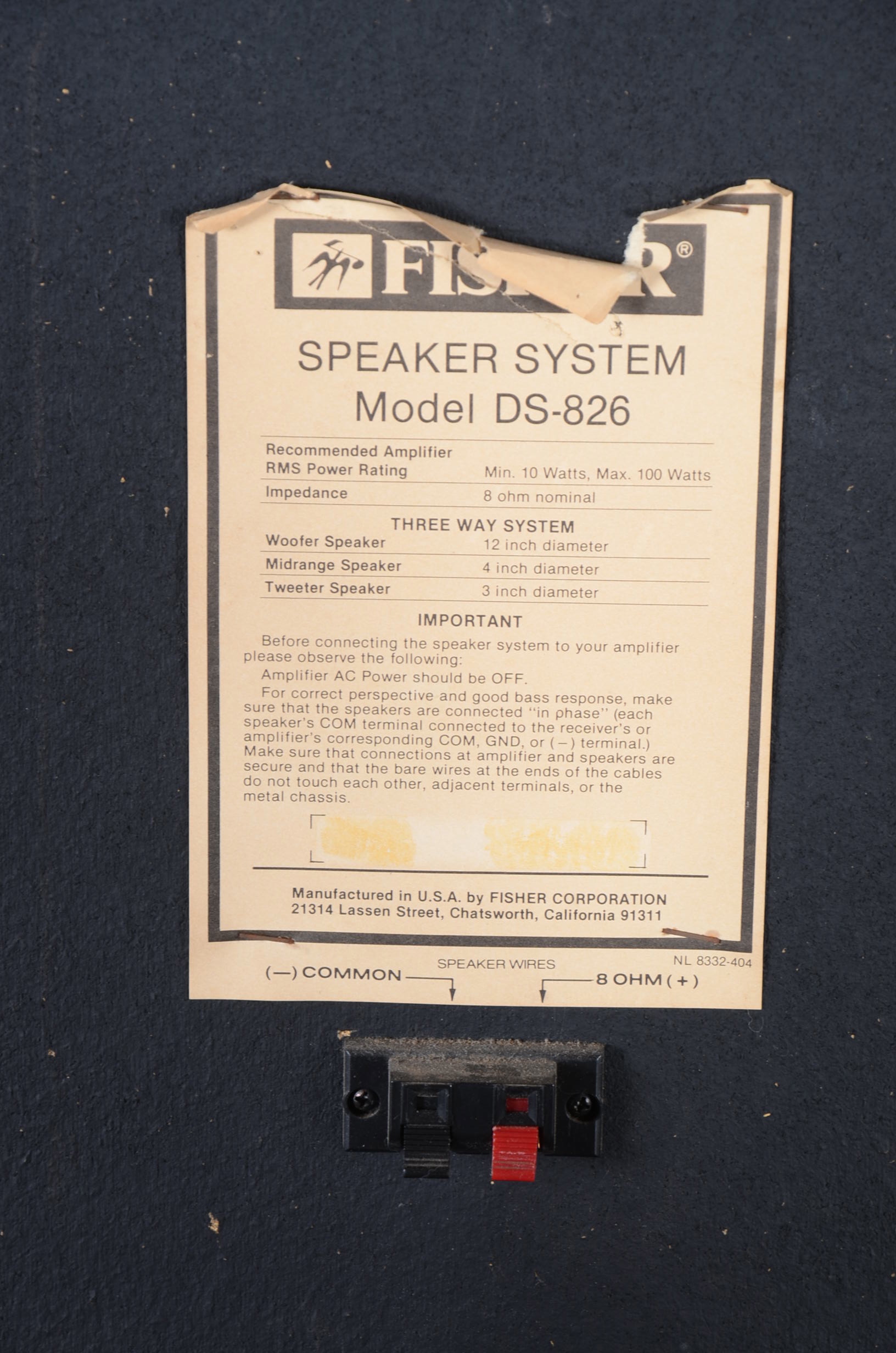 Pair of Fisher Speakers