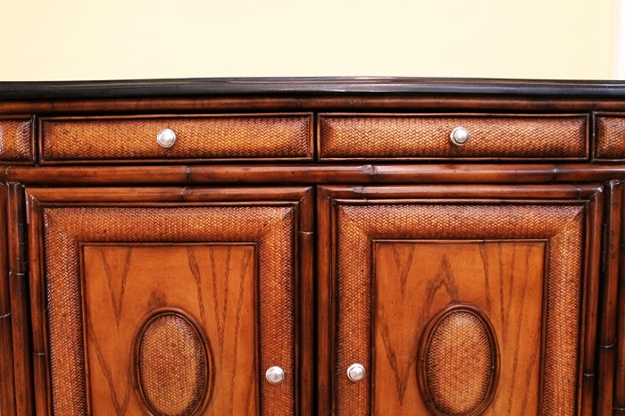 Thomasville "Ernest Hemingway" Oversized Side Table/Cabinet with Granite Top