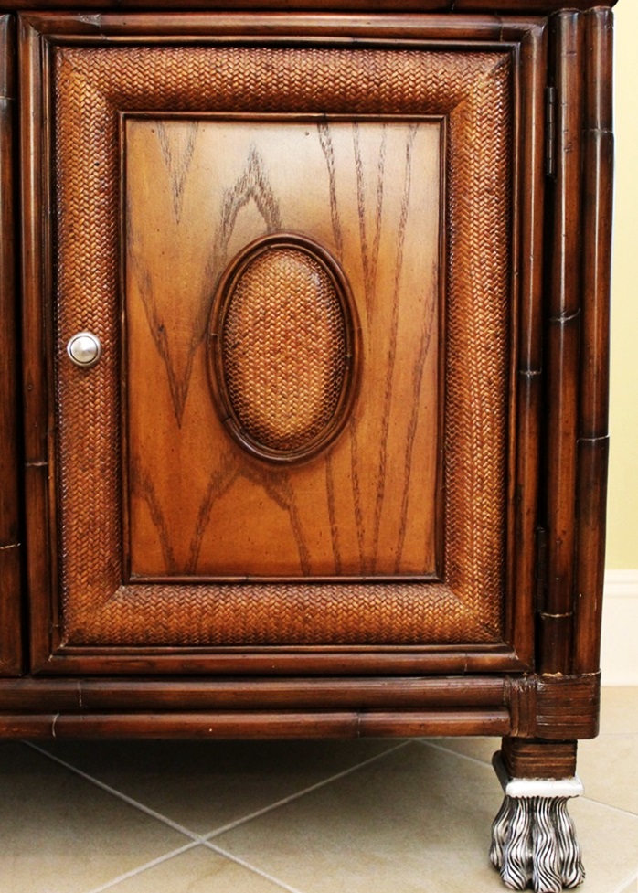 Thomasville "Ernest Hemingway" Oversized Side Table/Cabinet with Granite Top