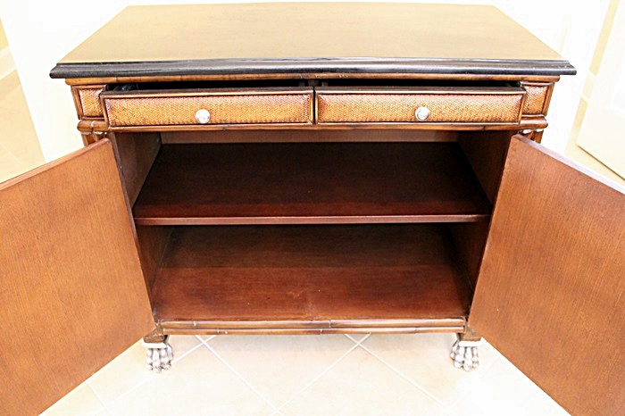 Thomasville "Ernest Hemingway" Oversized Side Table/Cabinet with Granite Top