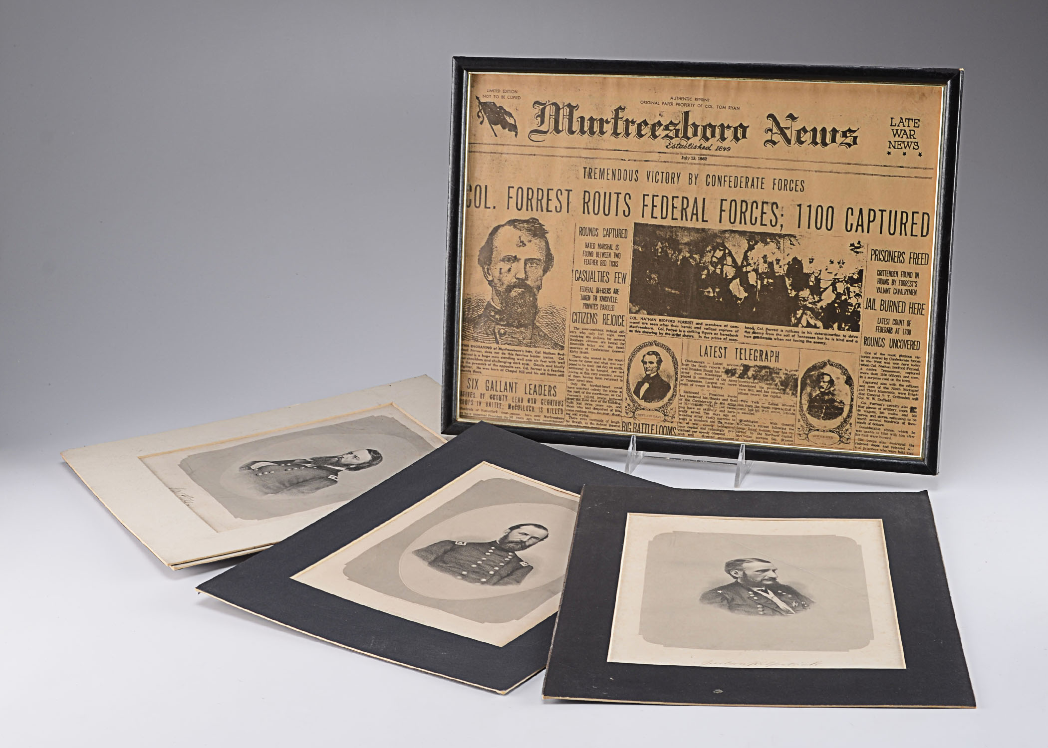 Circa 1862, Newspaper.  Civil War Memorabilia