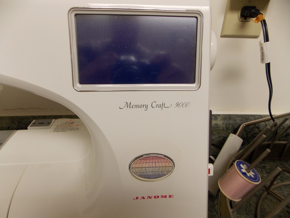 Janome Memory Craft 9000 Sewing Machine and Supplies