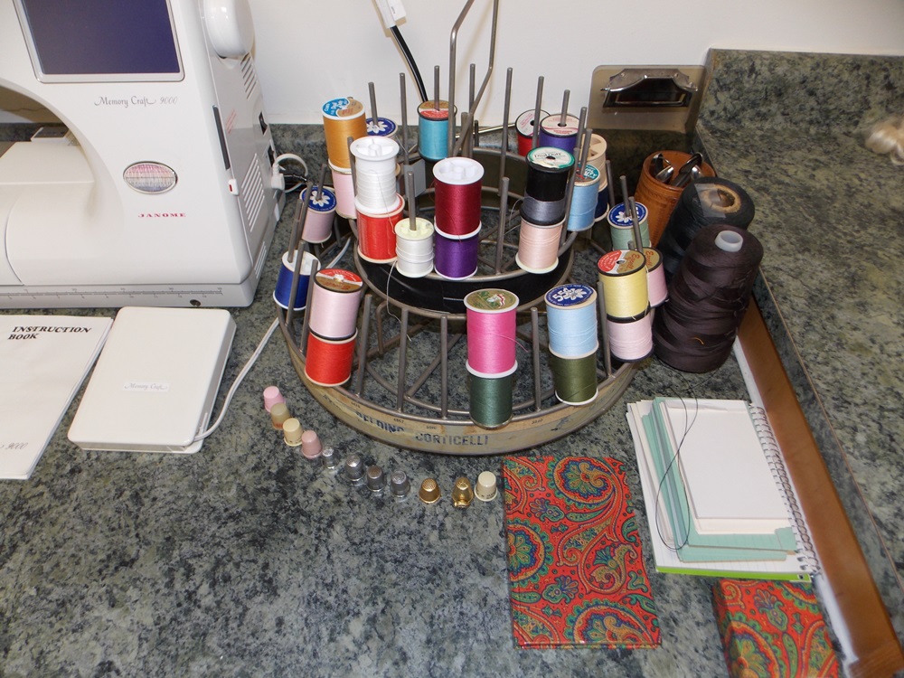 Janome Memory Craft 9000 Sewing Machine and Supplies