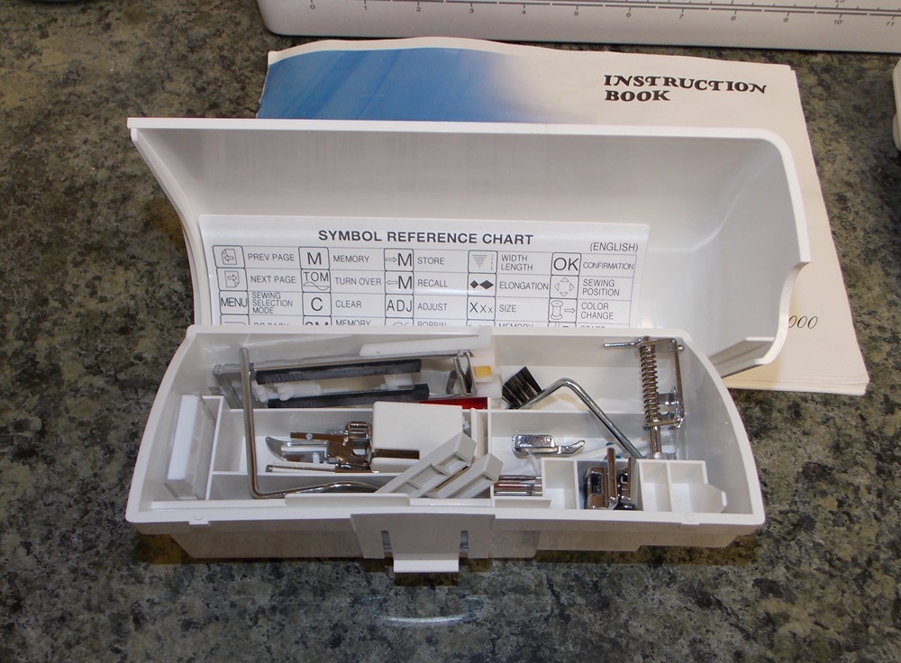 Janome Memory Craft 9000 Sewing Machine and Supplies