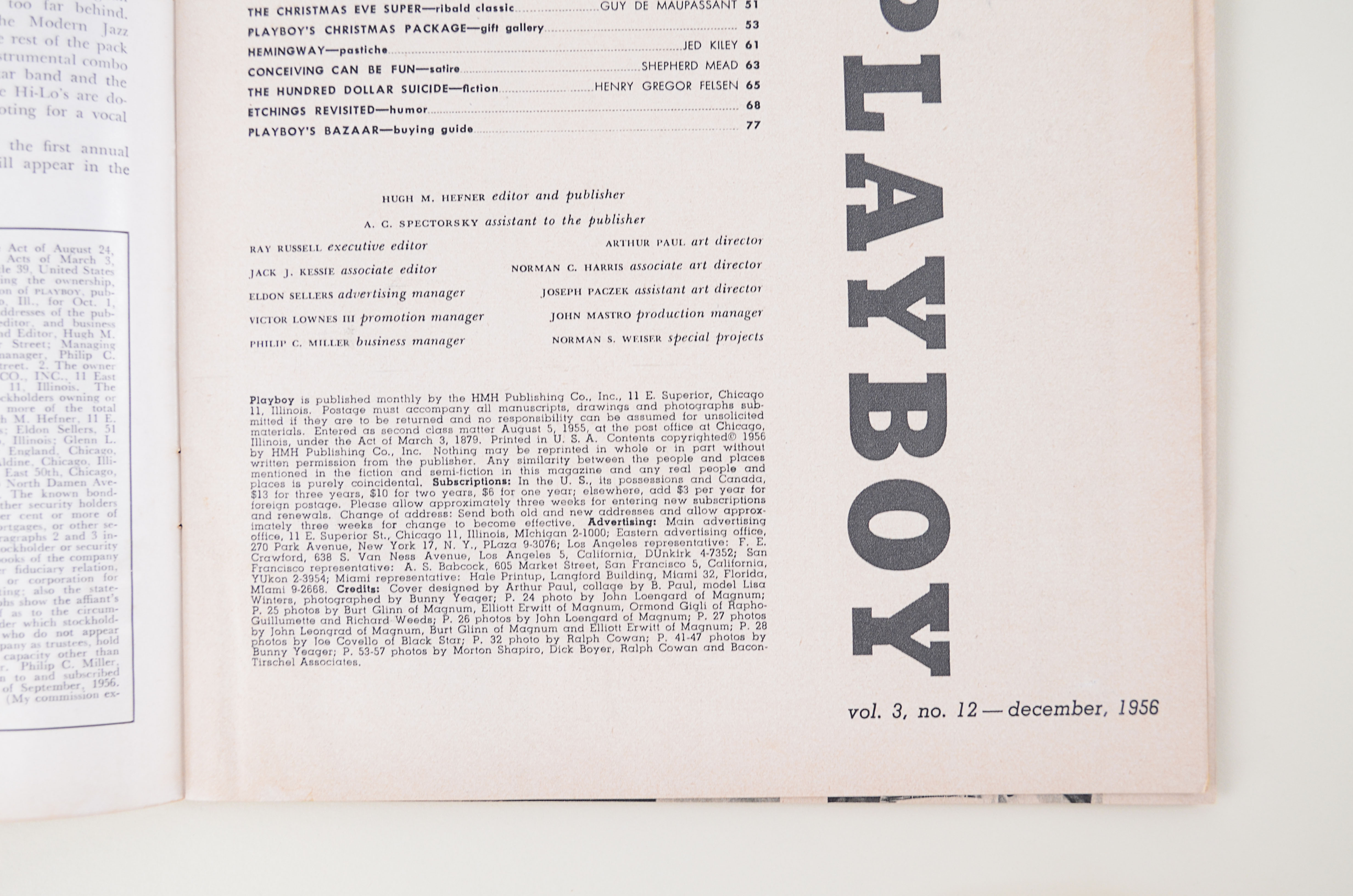 Vintage 1956 PlayBoy Issue