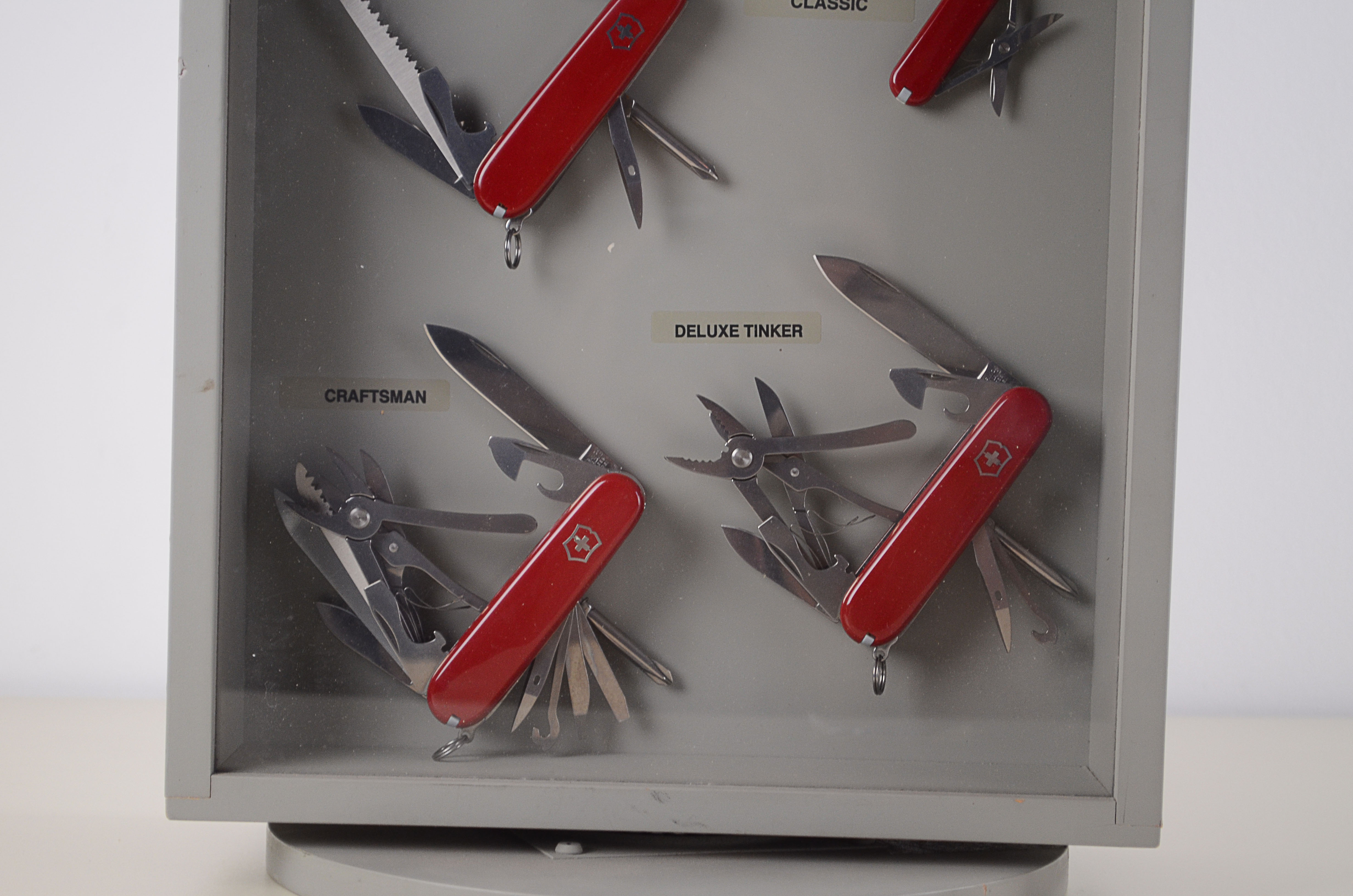 Great Victorinox Swiss Army Knife Store Display with Original Knives