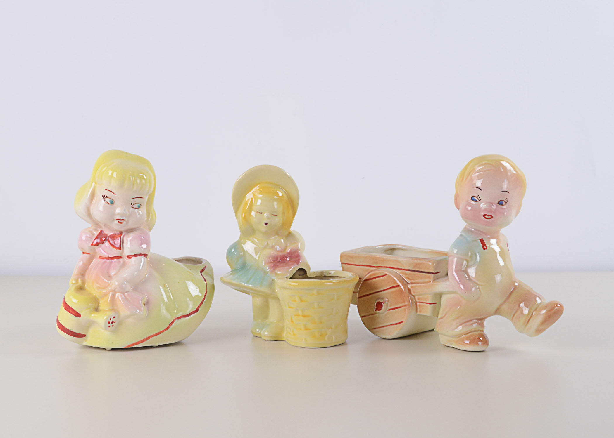 Retro Grouping of Pottery Planters