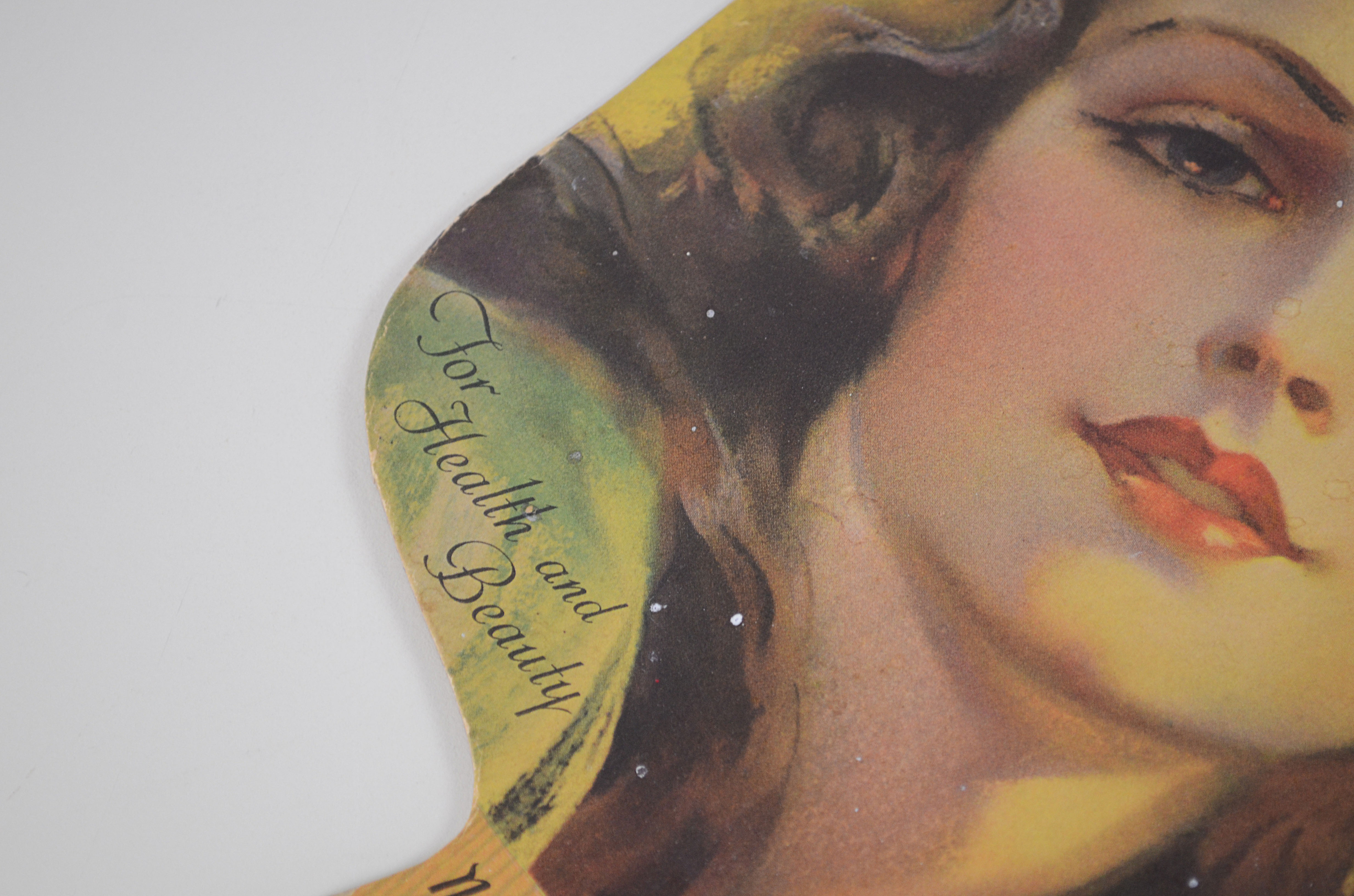 Vintage Hand-Held Cardboard Drug Store Advertisement  Fan 