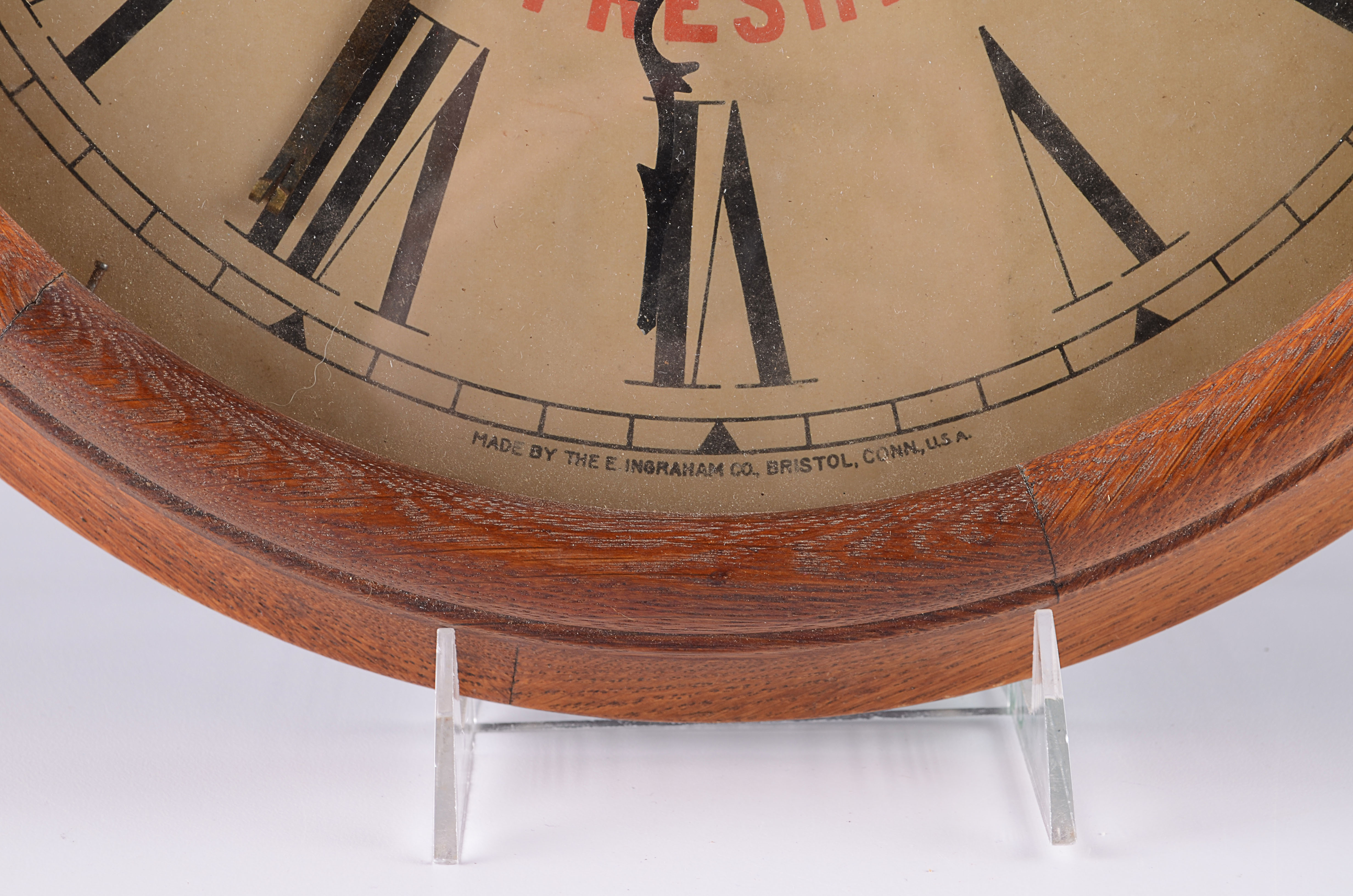 Round Coca Cola Wood Clock with Pendulum