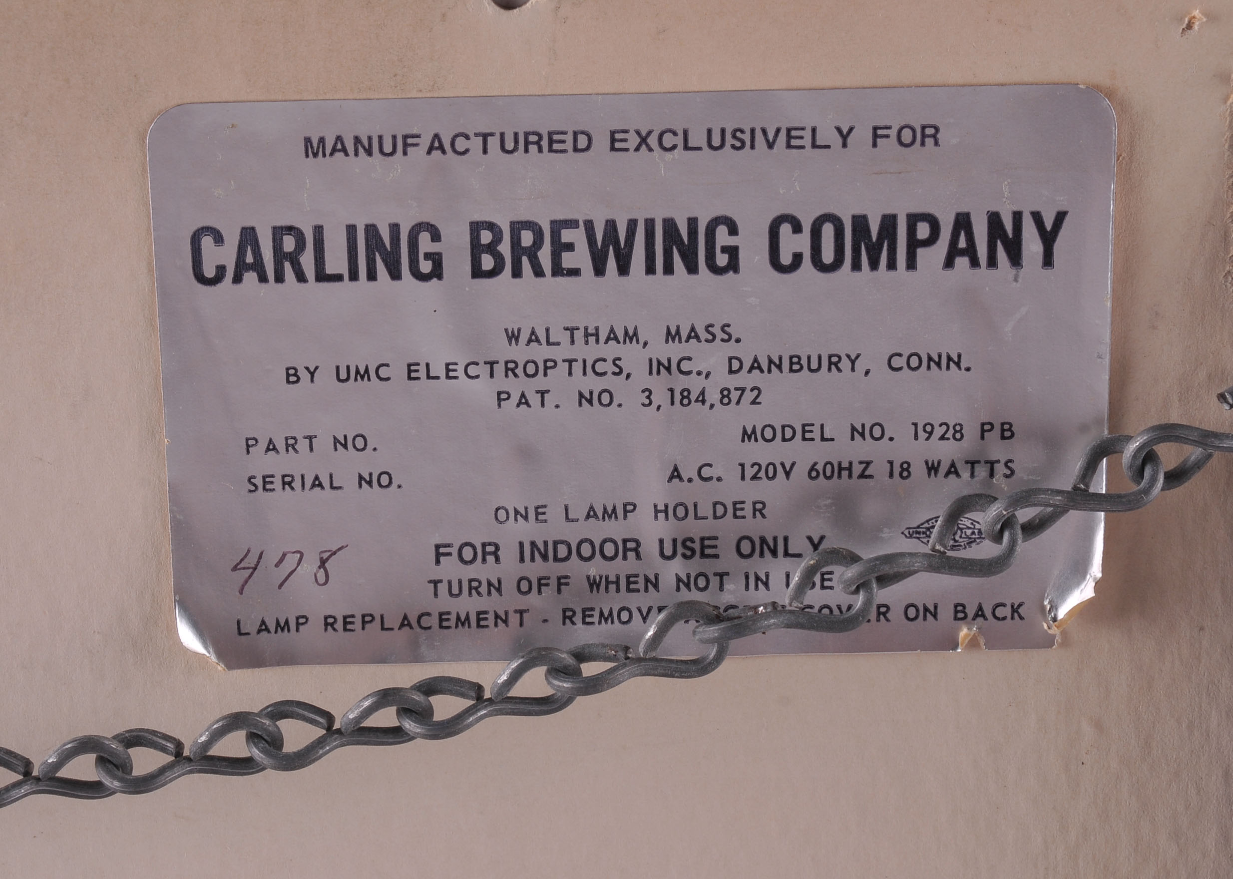 Carling Black Label Beer Lighted Fiber-optic Sign 
