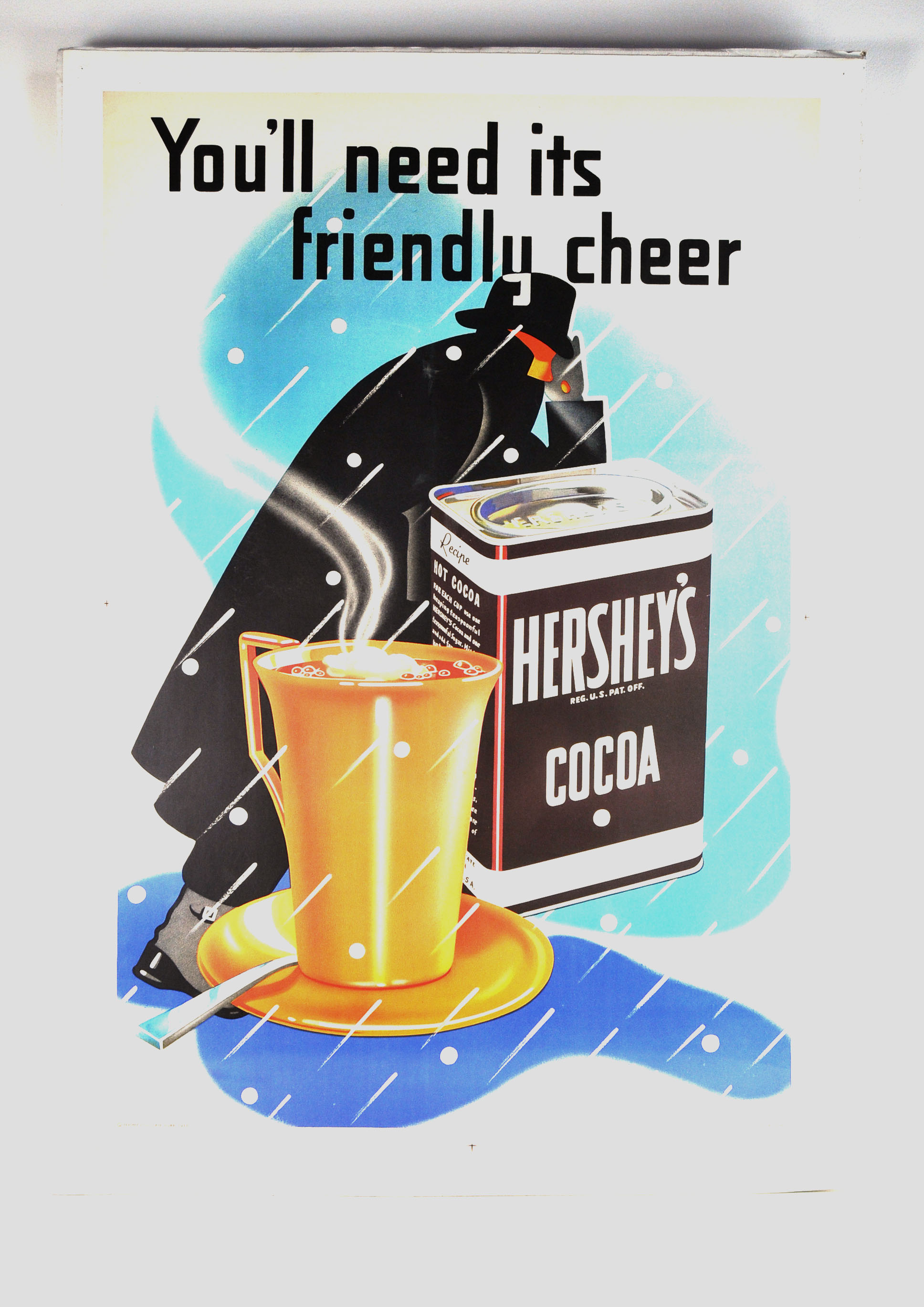 Original Hershey's Cocoa 1937 Litho Poster