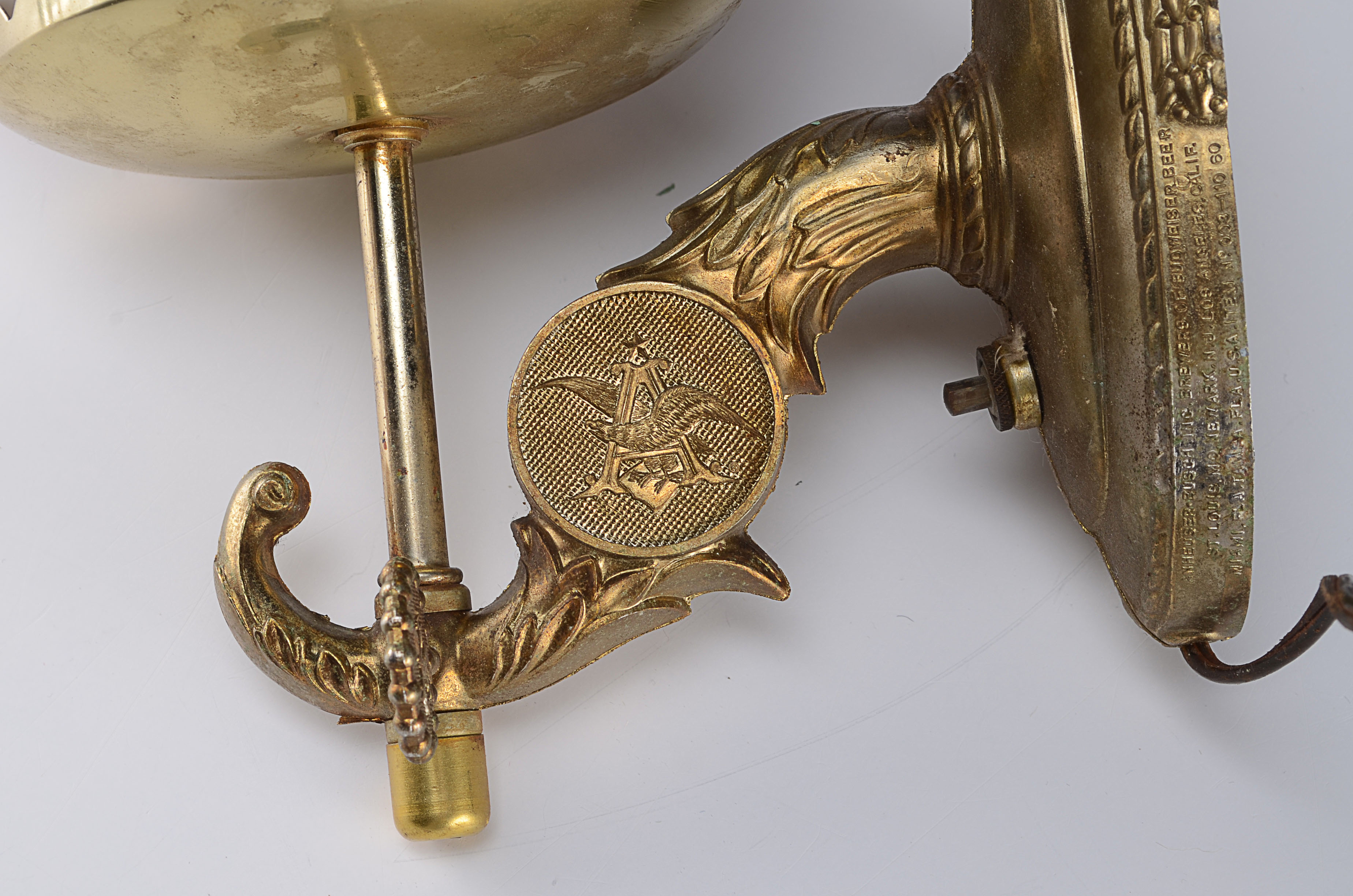 Pair of Glass Globe Budweiser Bar Lights