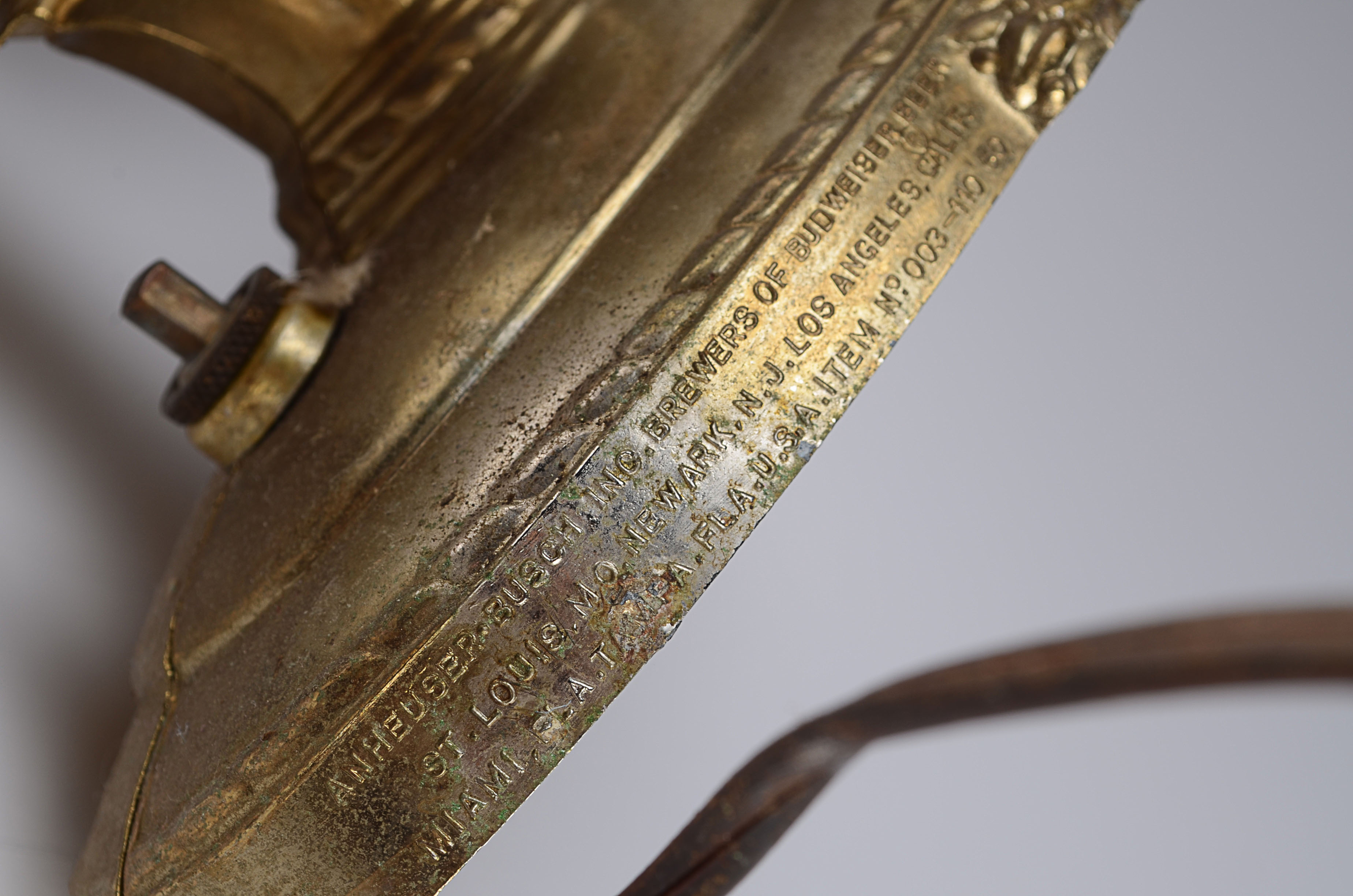 Pair of Glass Globe Budweiser Bar Lights