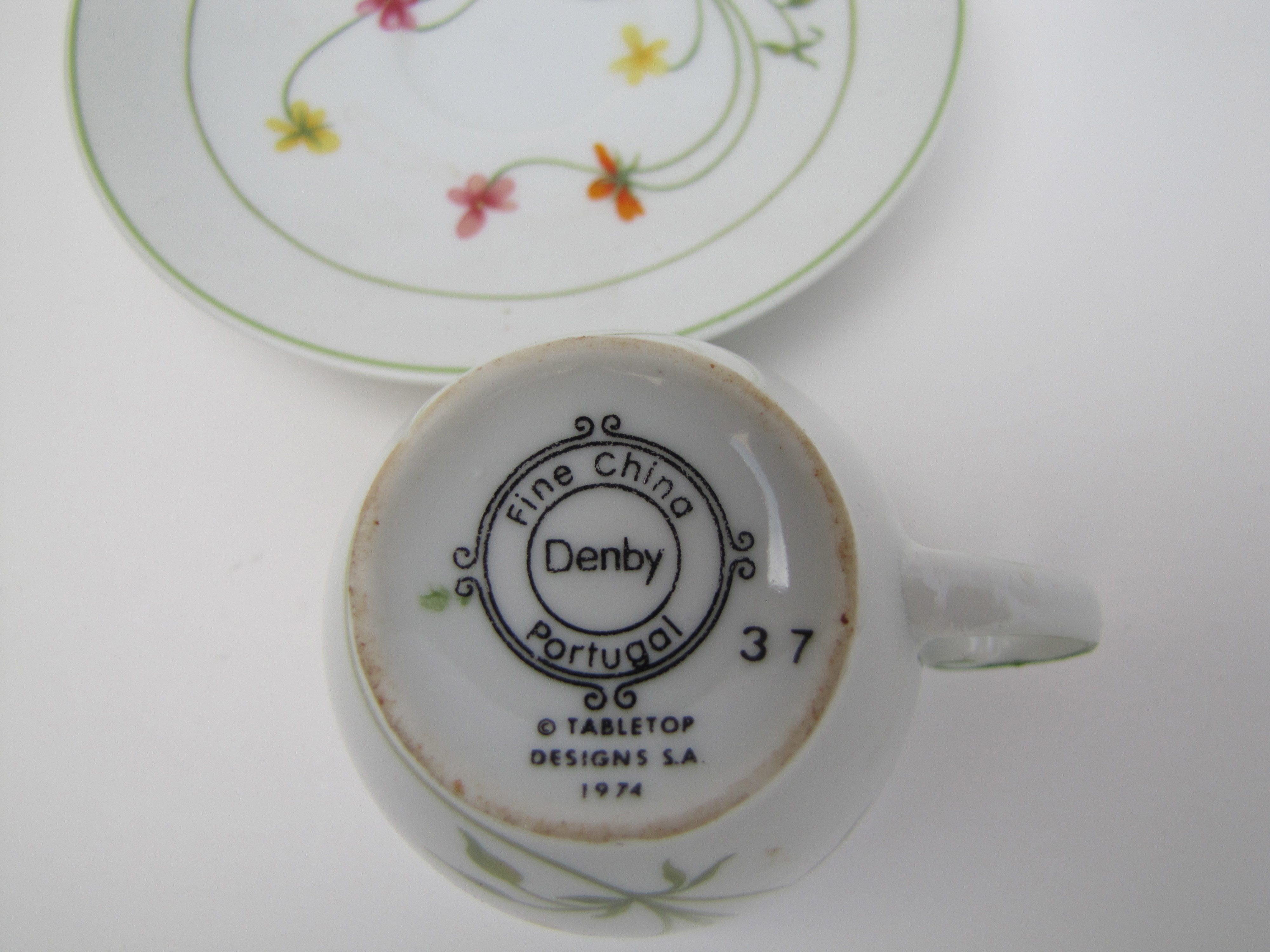 Cup And Saucer Lot With Shelf