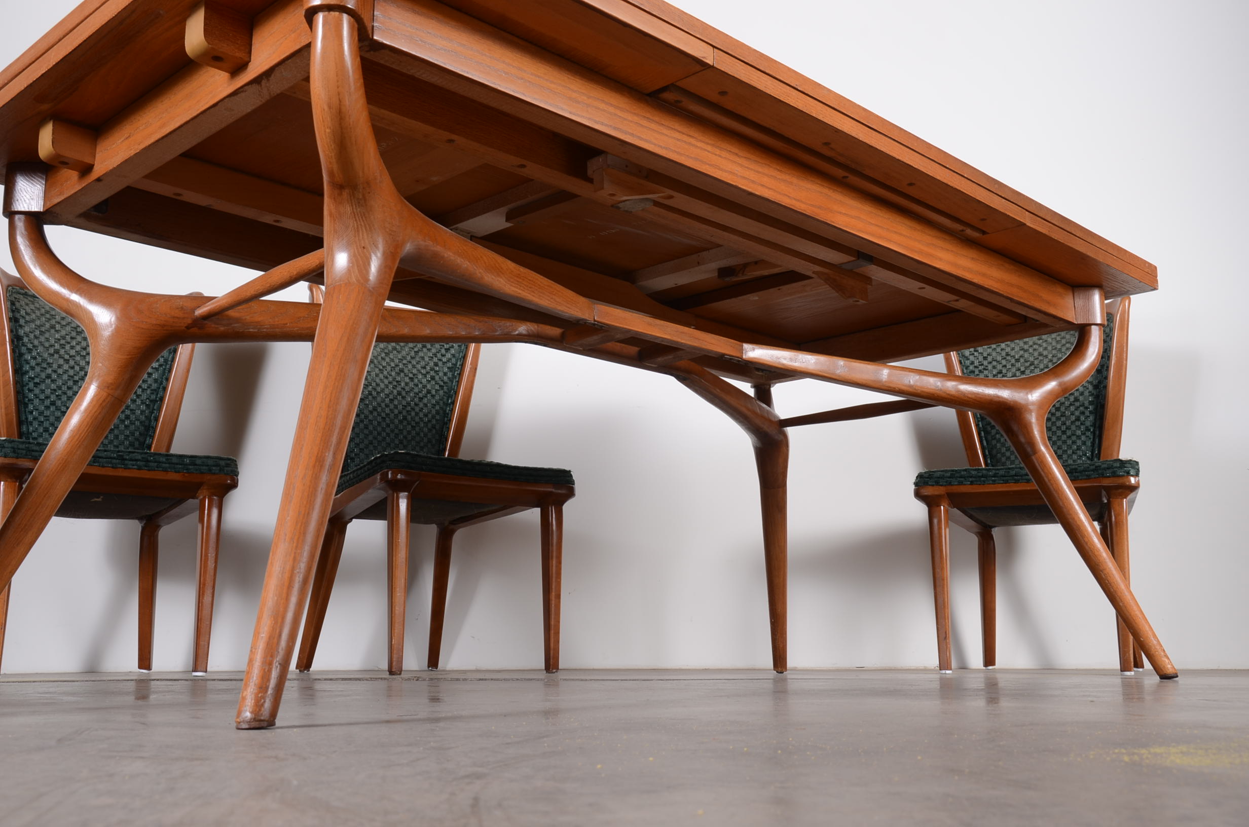 Mid-Century Harold Schwartz for Romweber Dining Table and Chairs