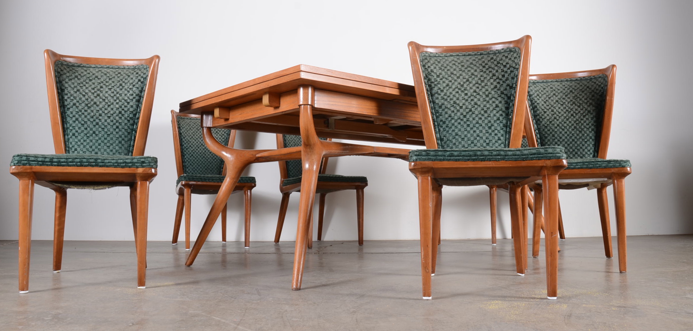 Mid-Century Harold Schwartz for Romweber Dining Table and Chairs