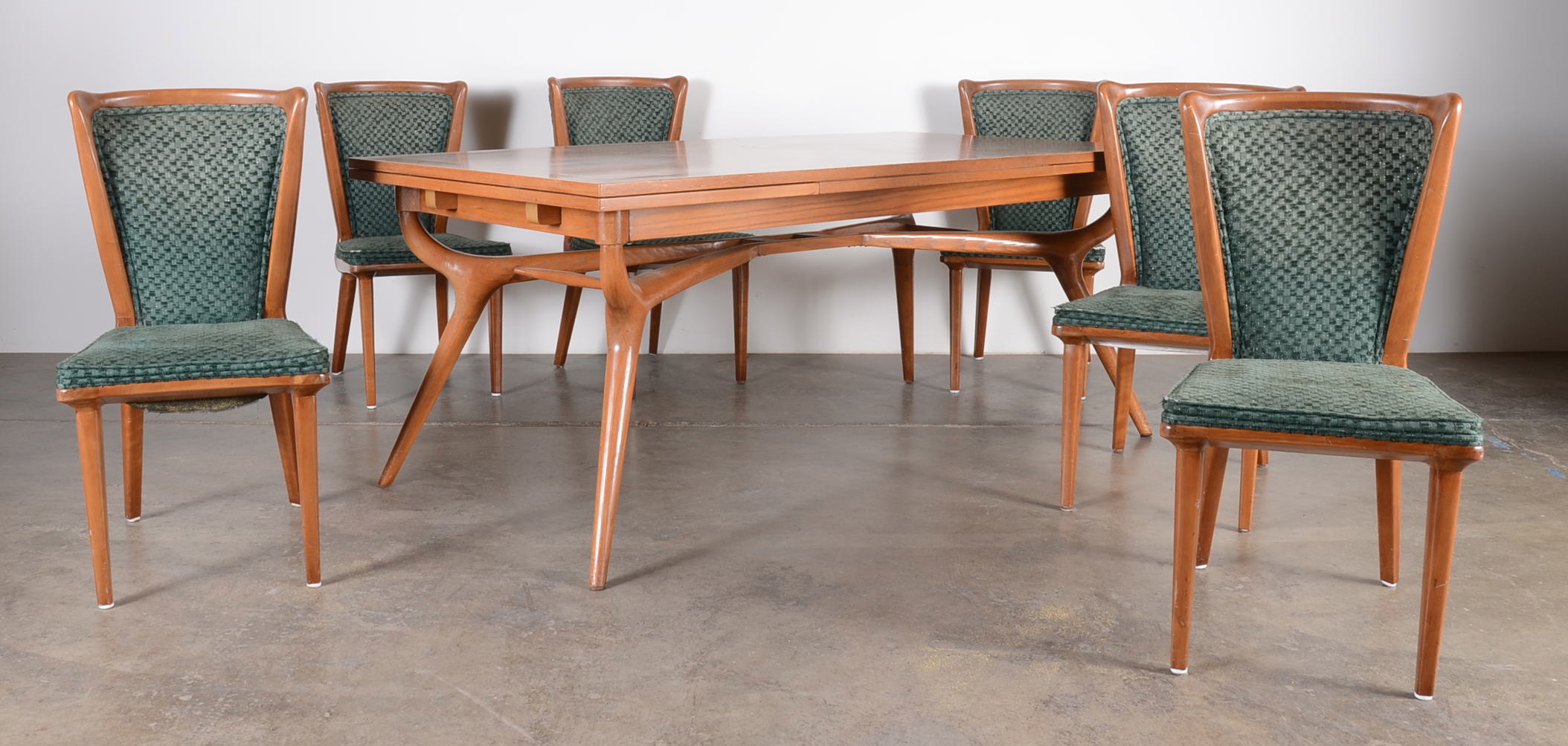 Mid-Century Harold Schwartz for Romweber Dining Table and Chairs