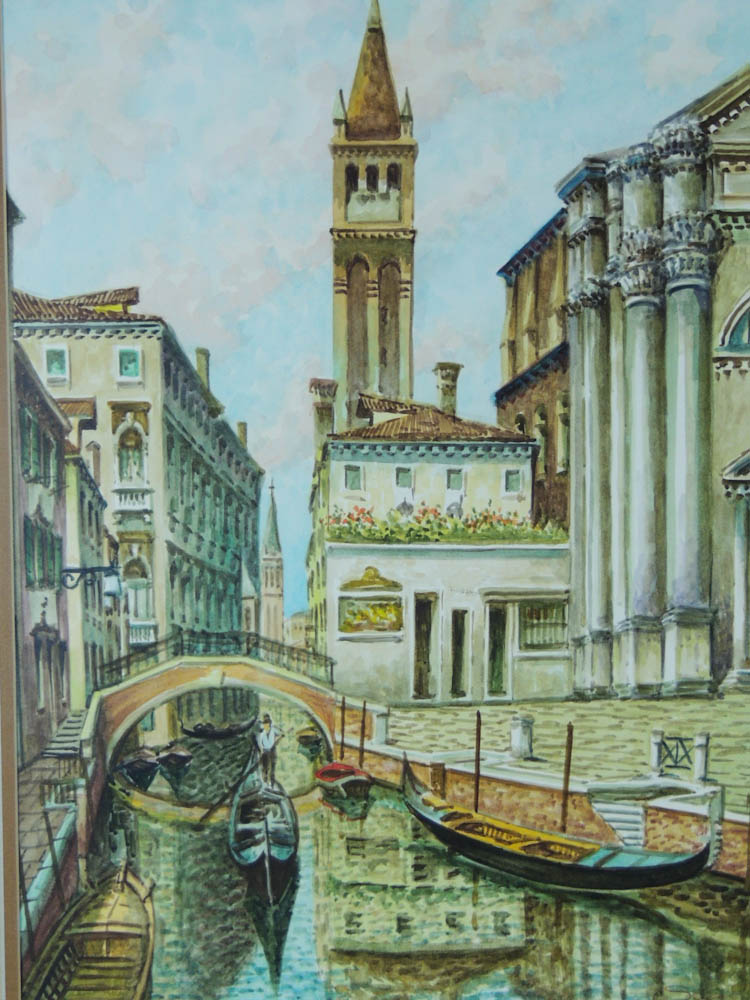 Saverio de Bello Framed Watercolor