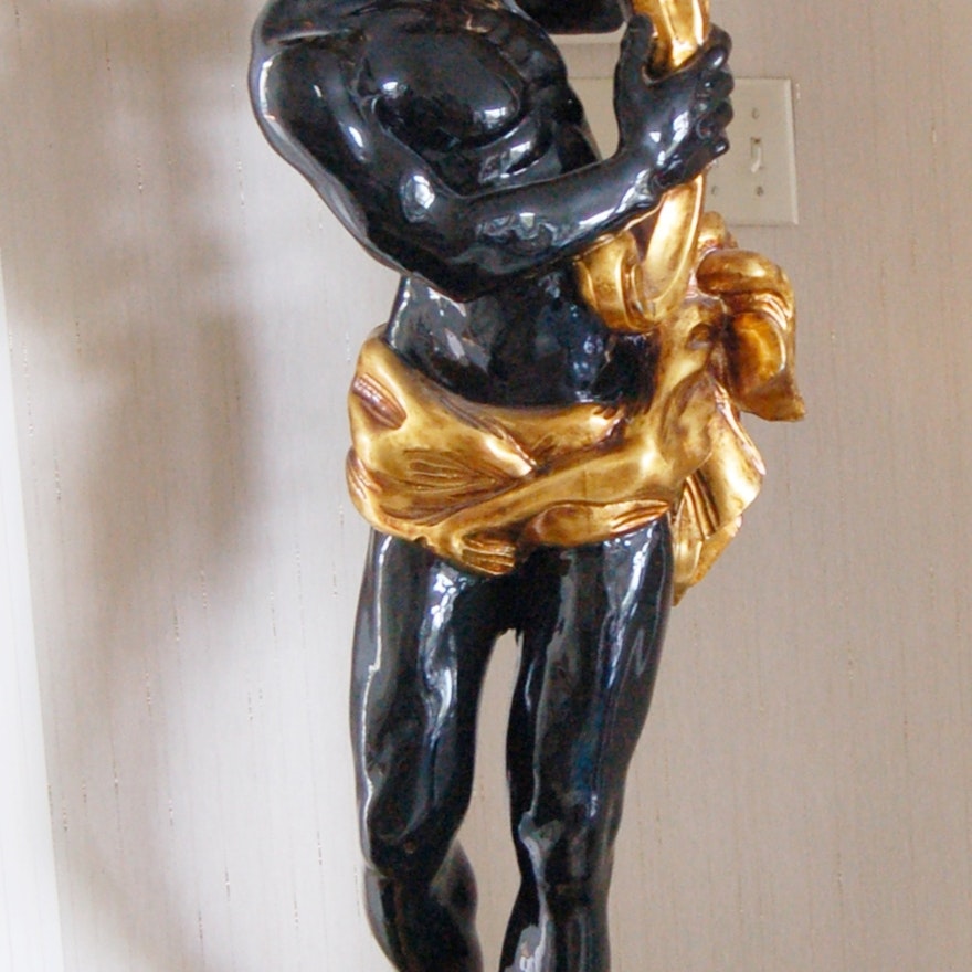 French Blackamoor Torchiere Lamp
