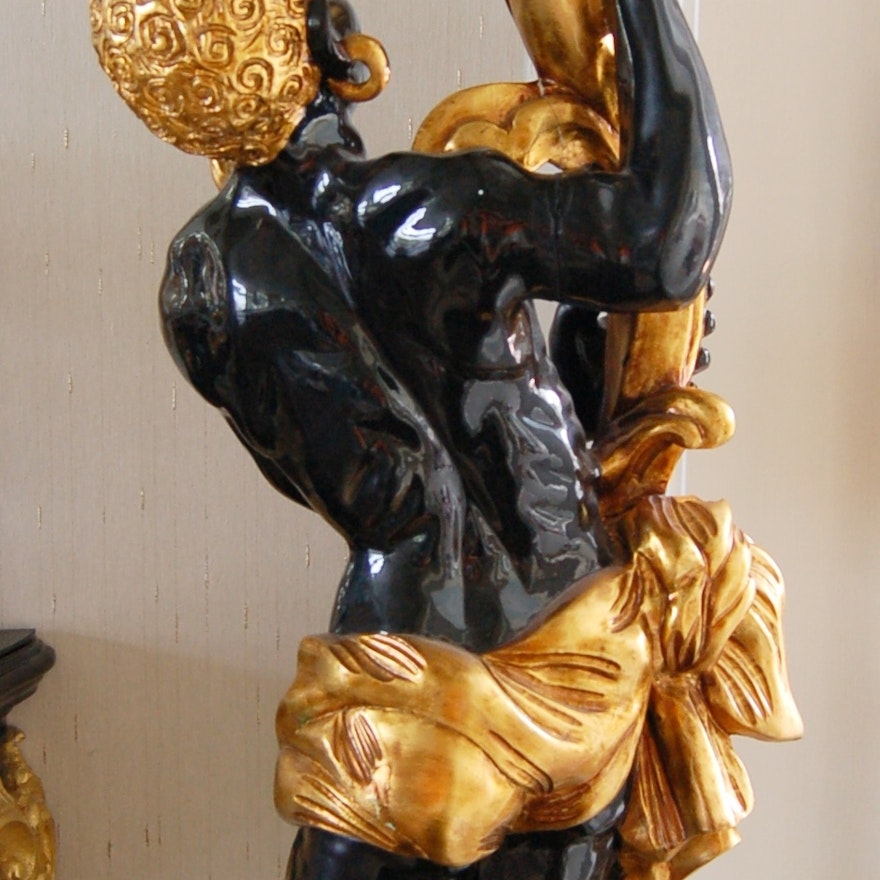 French Blackamoor Torchiere Lamp