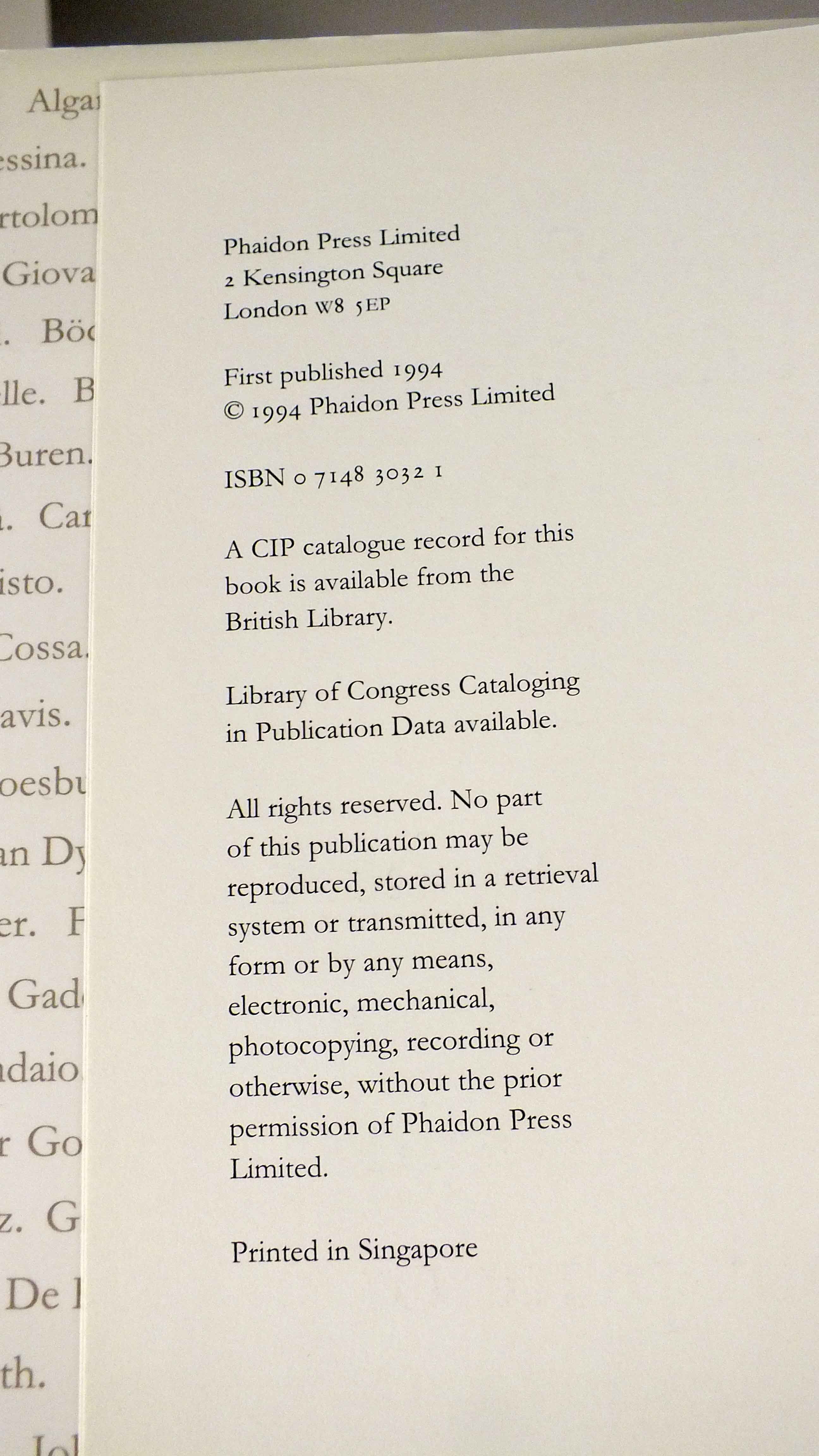 1994 Edition of "The Art Book" 