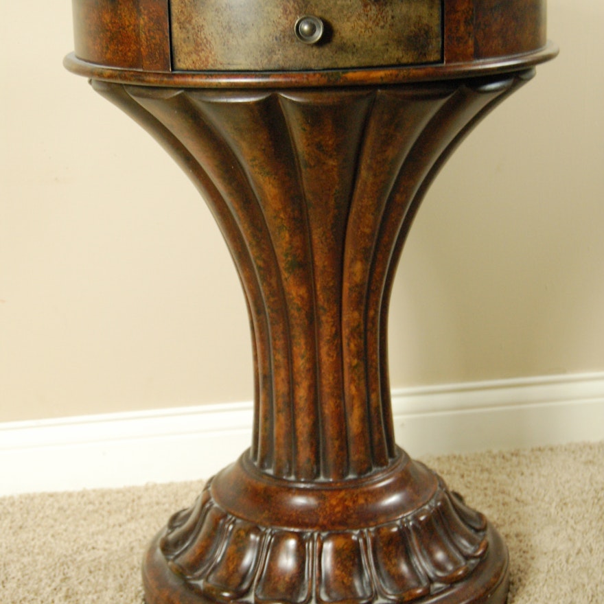 Single Drawer Pedestal Side Table