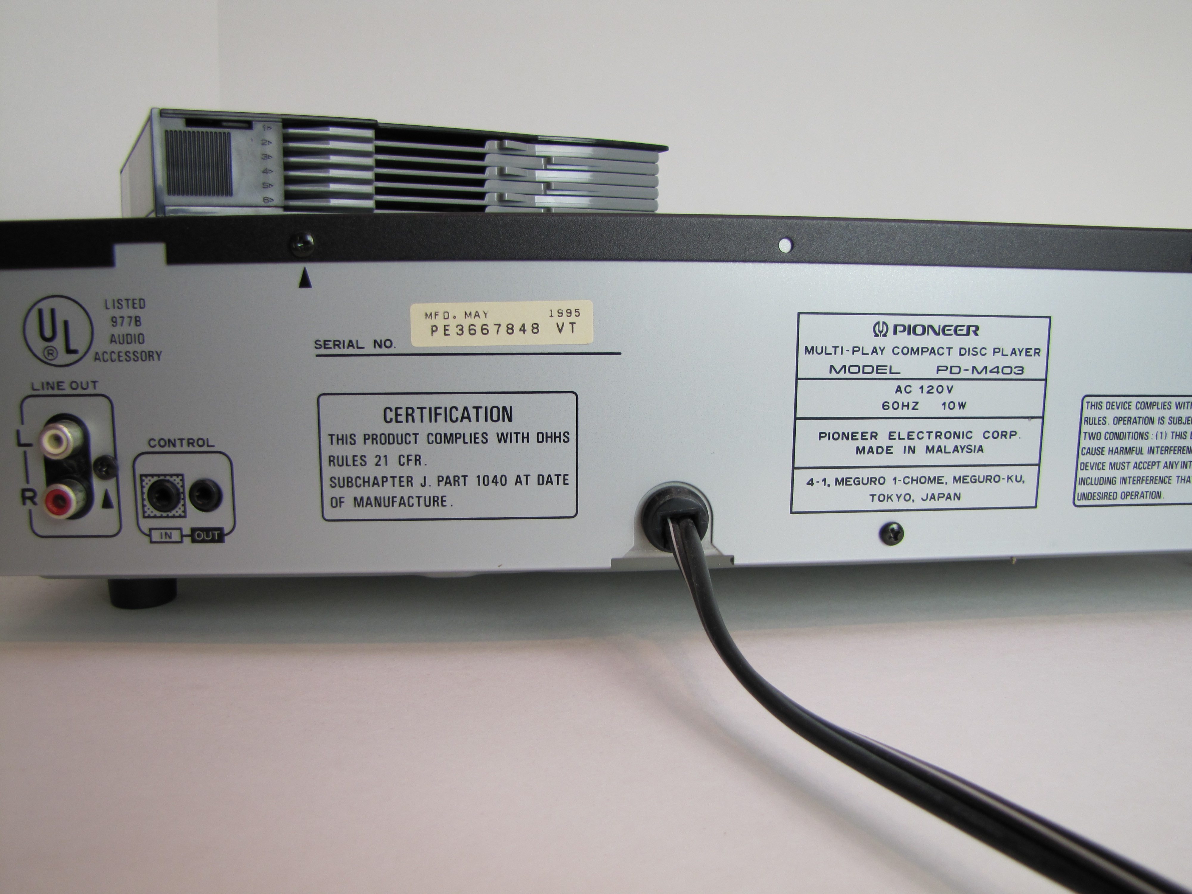 Pioneer Multi-Play Compact Disk Player + Toshiba DVD Player