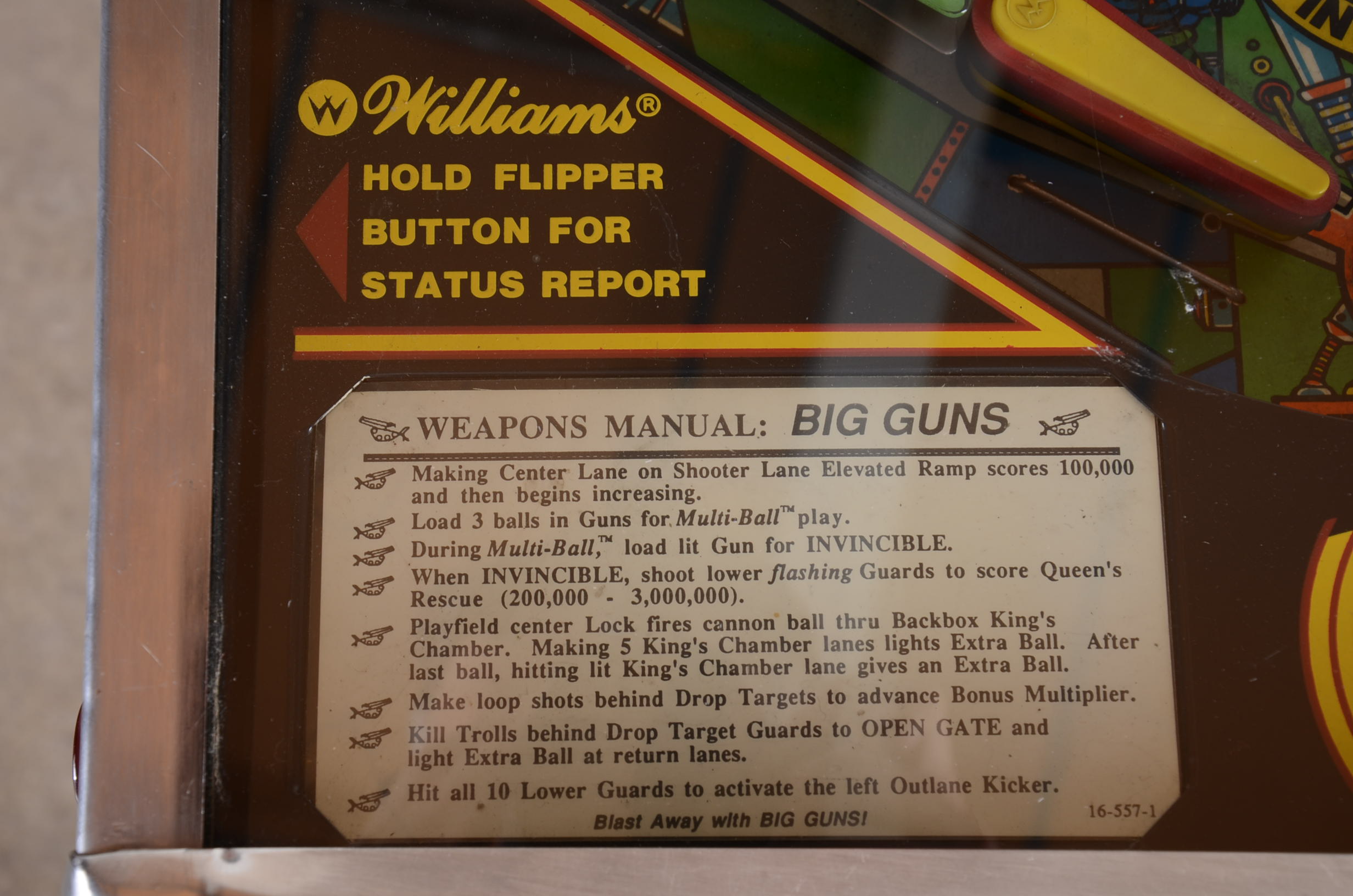 Big Guns Pinball Game by Williams